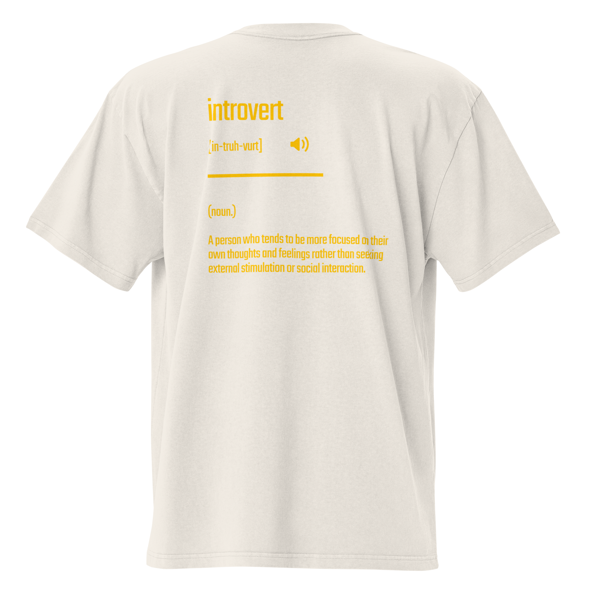 IntrovertedAlpha™ Oversized Faded T-Shirt in Faded Bone for men, soft neutral oversized T-shirt with a minimalist streetwear feel