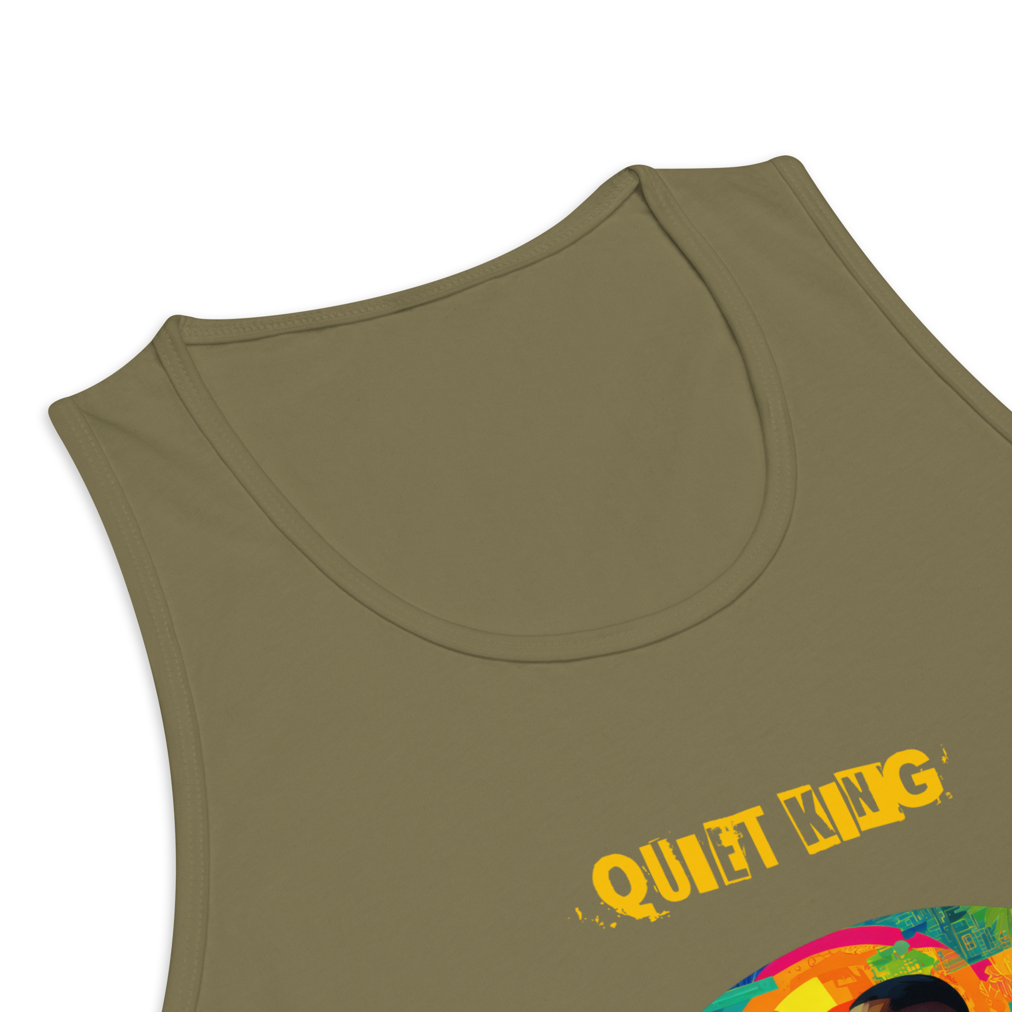 IntrovertedAlpha™ Tank Top in Military Green for men, athletic streetwear tank with a grounded utilitarian tone