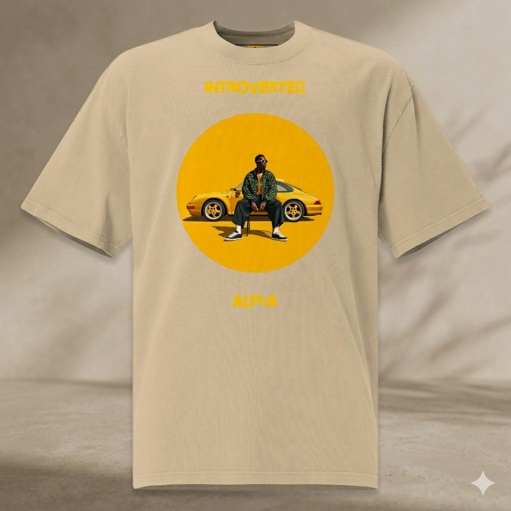 Xantho Philos™ Oversized Faded T-Shirt in Faded Khaki for men, neutral oversized T-shirt with casual streetwear style