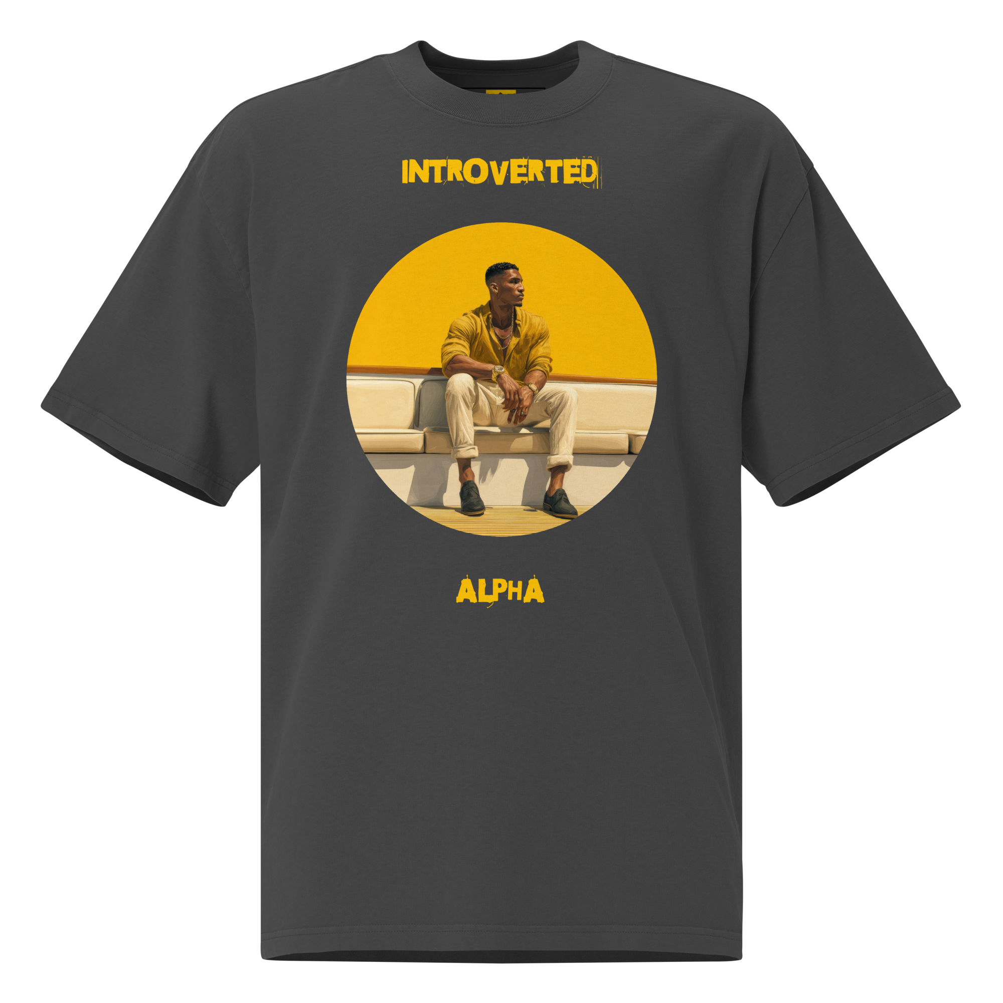 Xantho Philos™ Oversized Faded T-Shirt in Faded Black for men, vintage-wash streetwear with a relaxed oversized fit