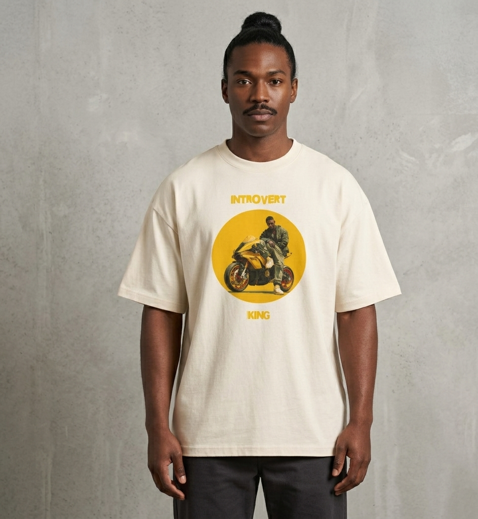 Xantho Philos™ Box Tee in Vintage White for men, soft-toned box tee with a minimalist oversized fit