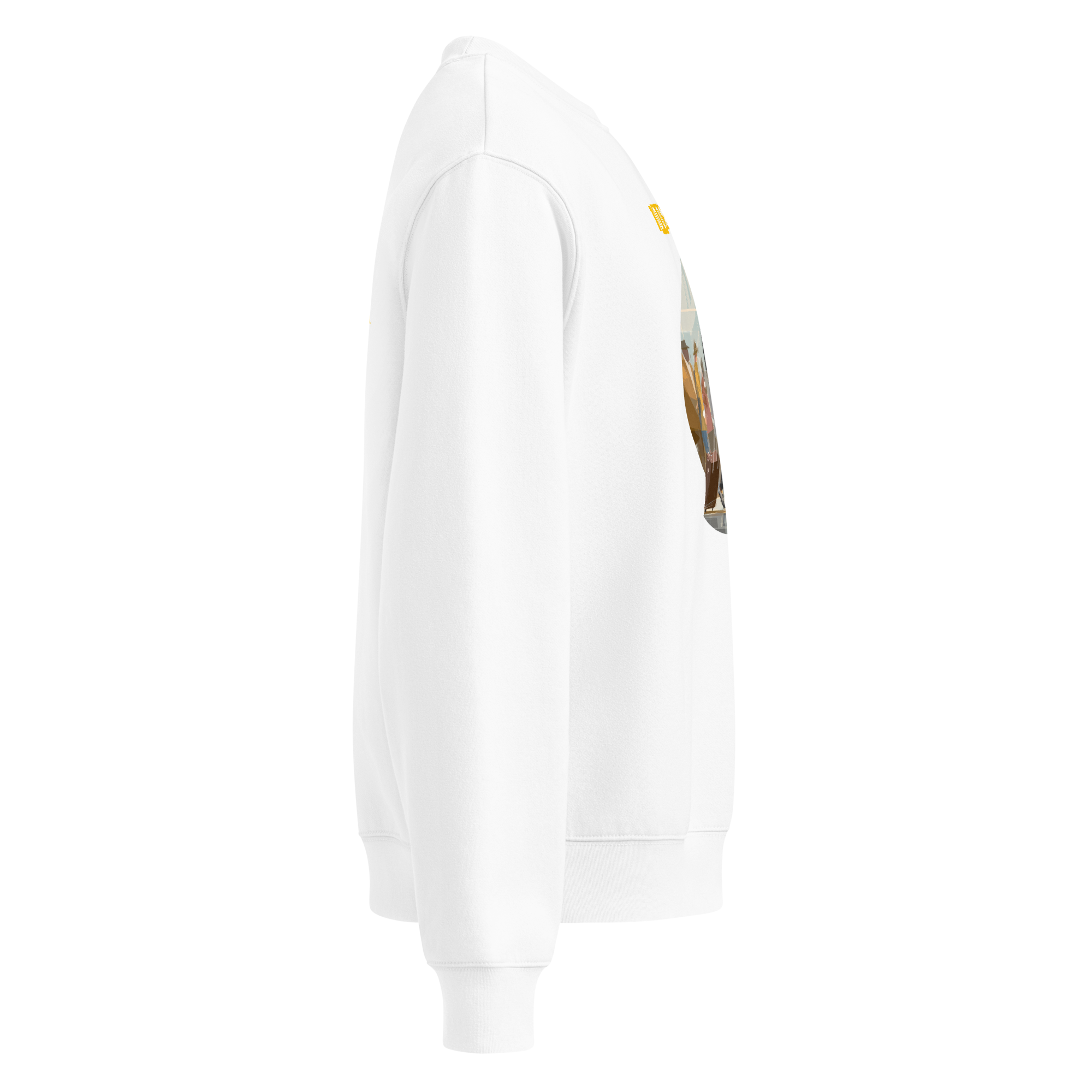 IntrovertedAlpha™ Oversized Sweatshirt in White for men, clean minimalist sweatshirt with a premium heavyweight finish