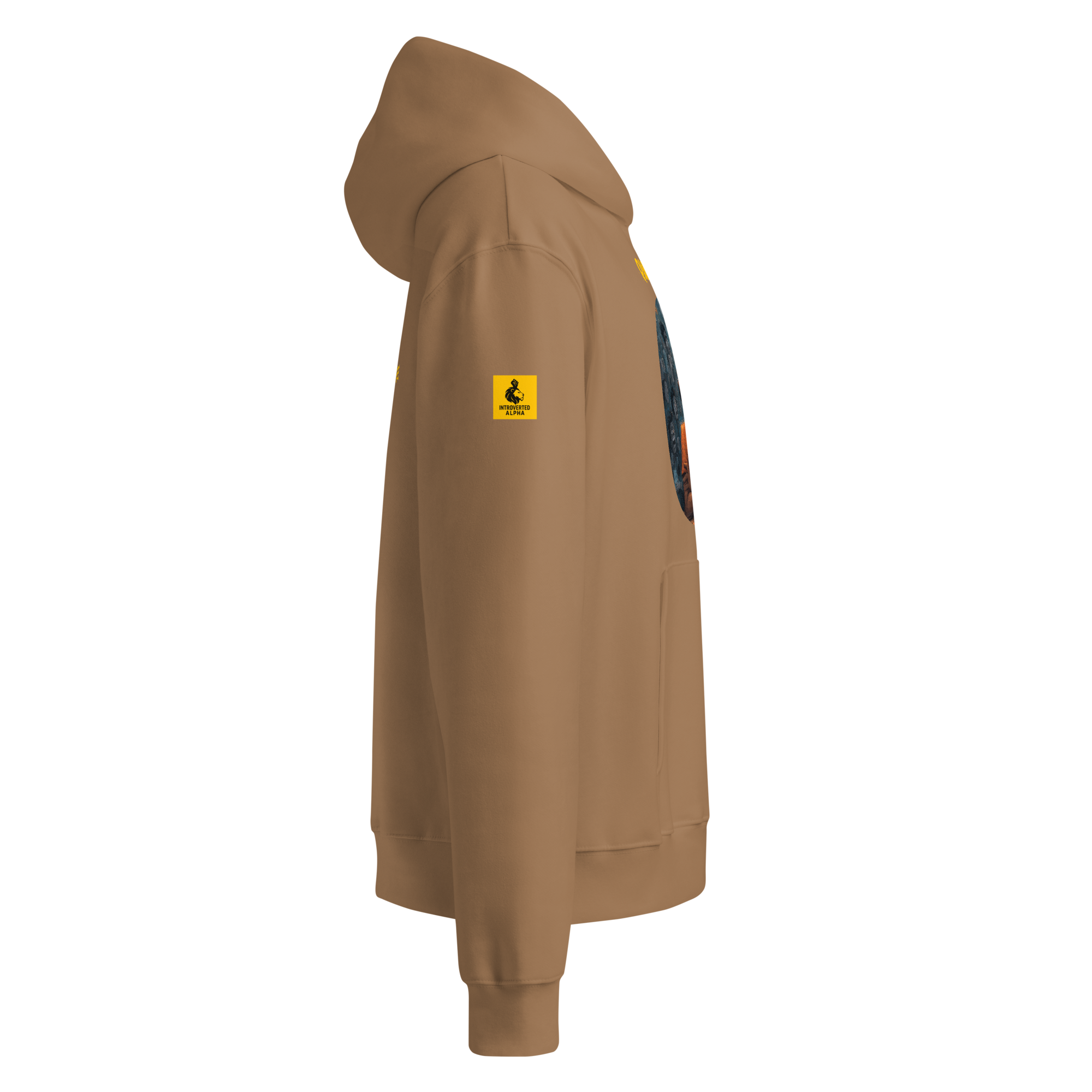Xantho Philos™ Oversized Hoodie in Vintage Brown for men, premium oversized streetwear with a warm neutral tone