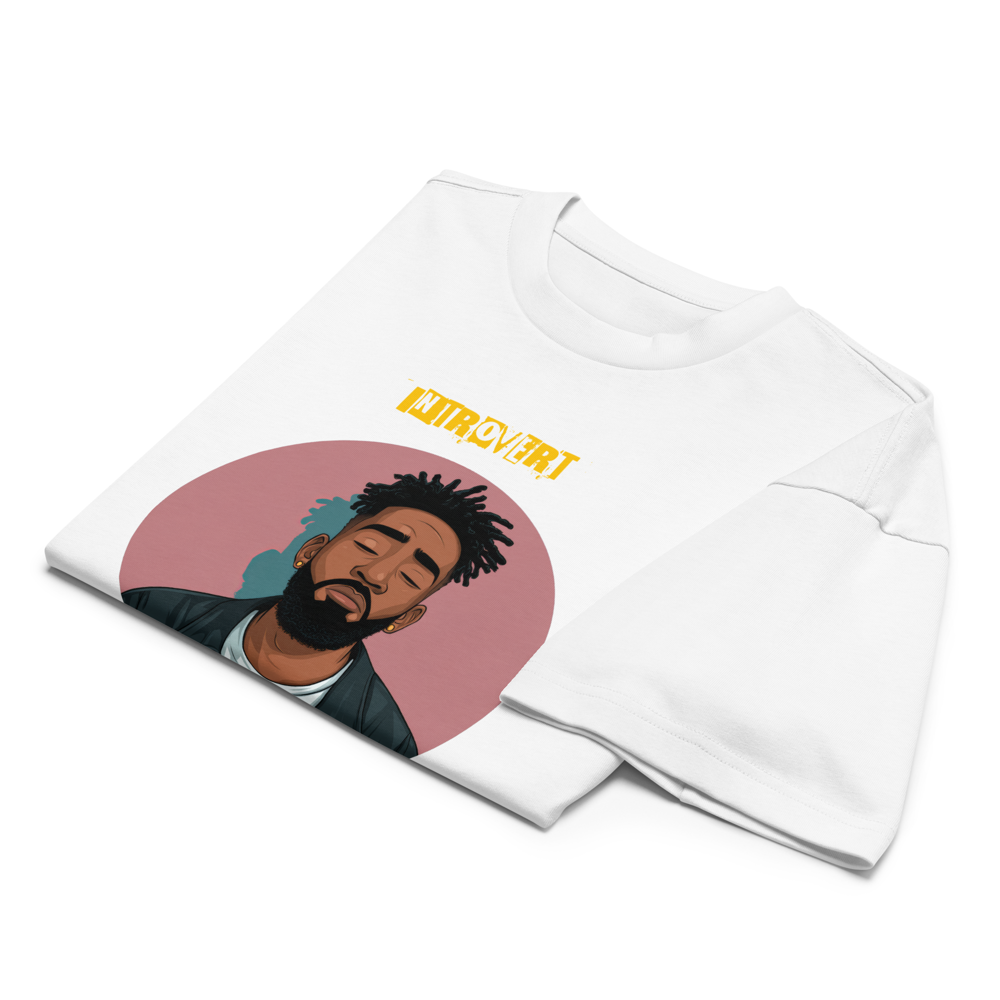 IntrovertedAlpha™ Box Tee in White for men, crisp structured box tee with a clean premium finish