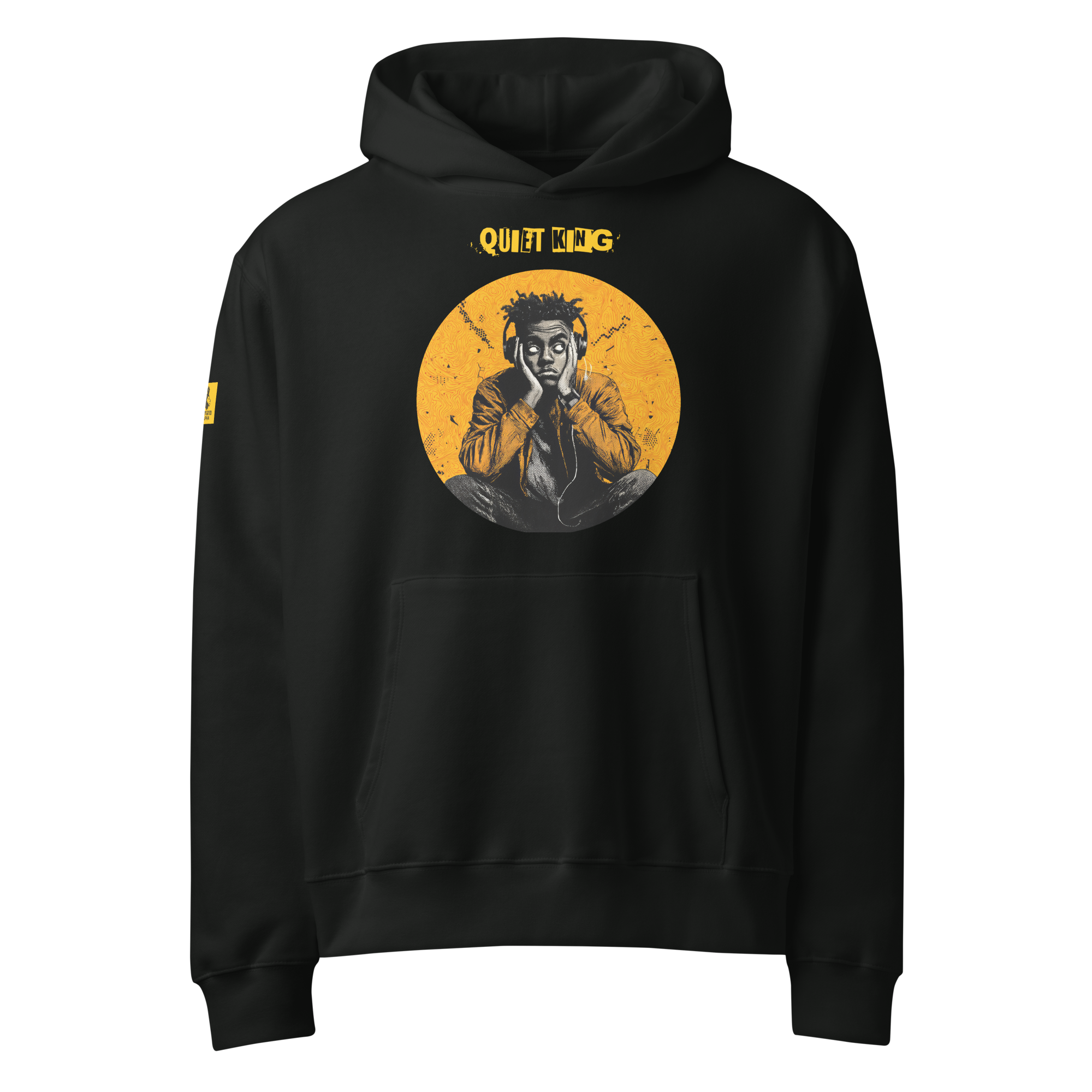 IntrovertedAlpha™ Oversized Hoodie in Vintage Black for men, premium heavyweight streetwear with a relaxed oversized fit