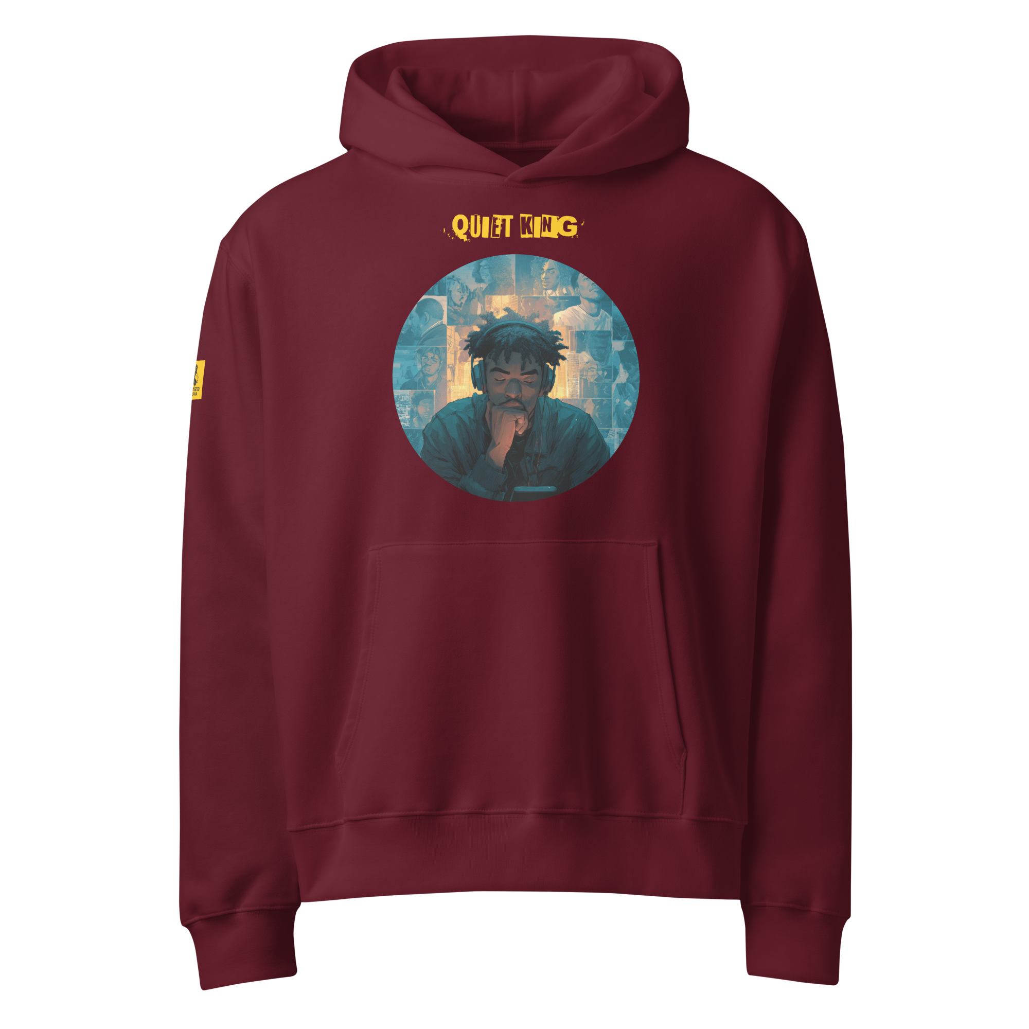 IntrovertedAlpha™ Oversized Hoodie in Maroon for men, premium oversized hoodie with heavyweight comfort