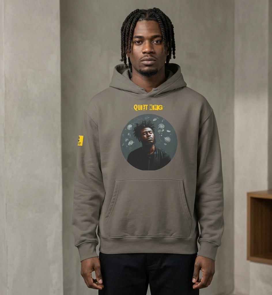 IntrovertedAlpha™ Oversized Hoodie in Asphalt for men, clean minimalist hoodie with premium heavyweight comfort