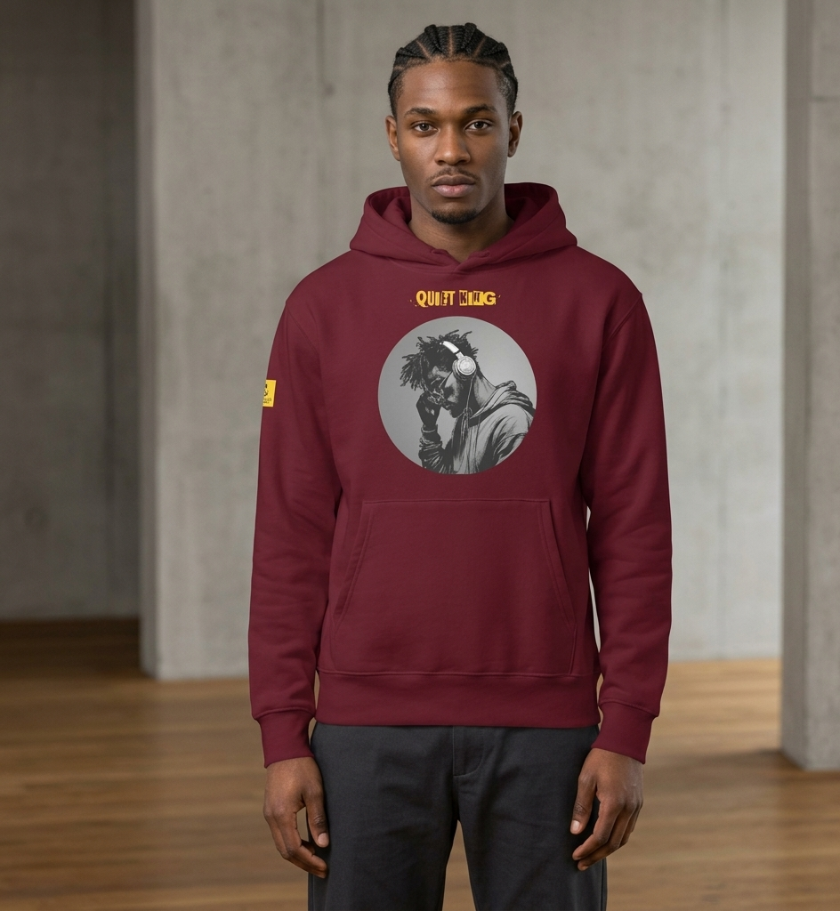 Xantho Philos™ Oversized Hoodie in Maroon for men, premium oversized hoodie with heavyweight comfort