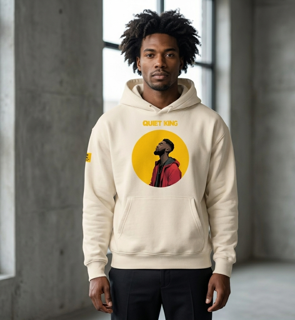 IntrovertedAlpha™ Oversized Hoodie in Dust for men, soft neutral heavyweight hoodie with a relaxed fit