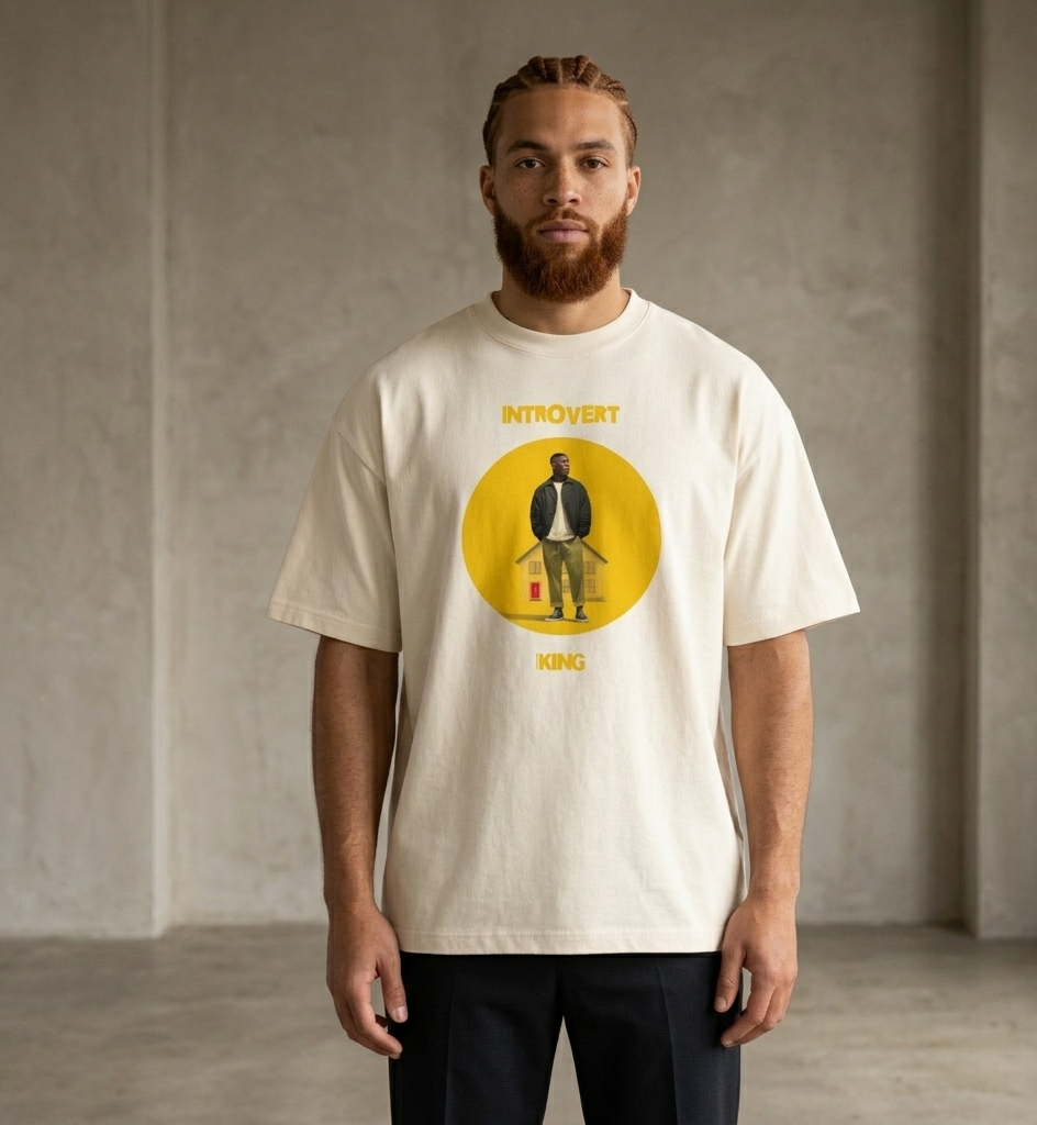 Xantho Philos™ Box Tee in Vintage White for men, soft-toned box tee with a minimalist oversized fit