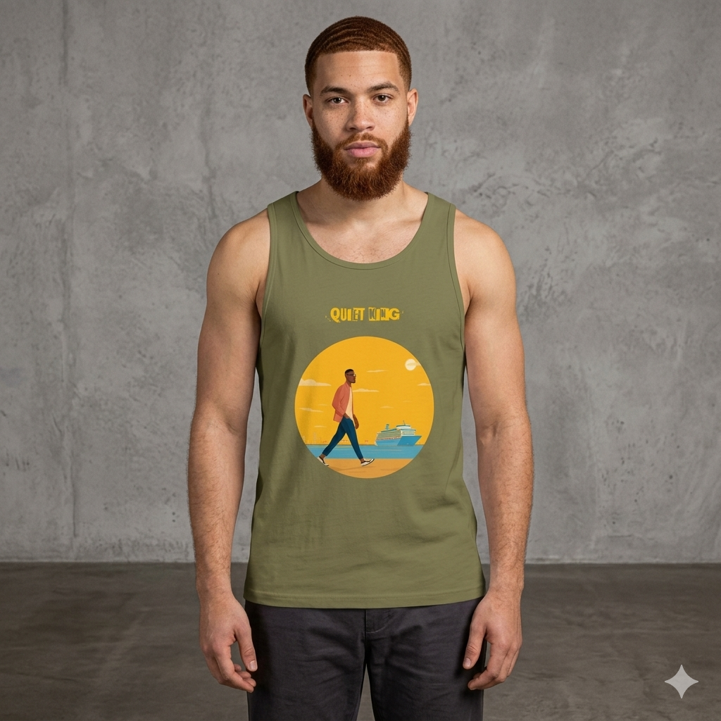 Xantho Philos™ Tank Top in Military Green for men, athletic streetwear tank with a grounded utilitarian tone
