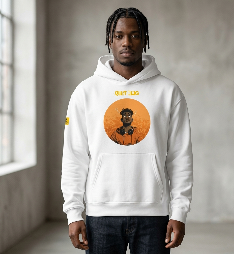 Xantho Philos™ Oversized Hoodie in White for men, crisp minimalist oversized hoodie with premium streetwear appeal