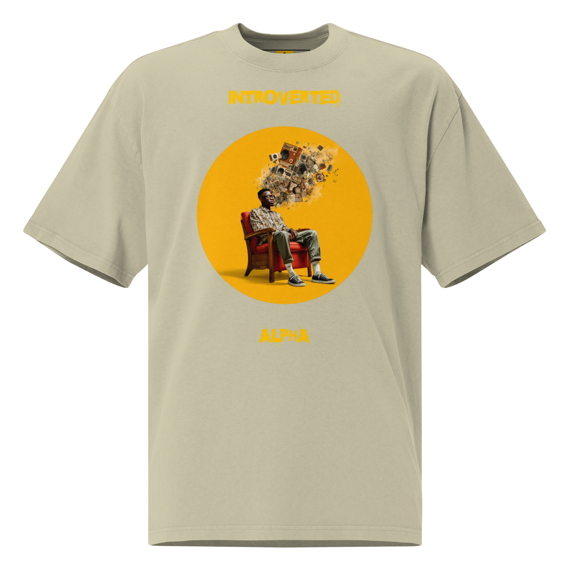 Xantho Philos™ Oversized Faded T-Shirt in Faded Eucalyptus for men, washed green oversized T-shirt with premium casual style
