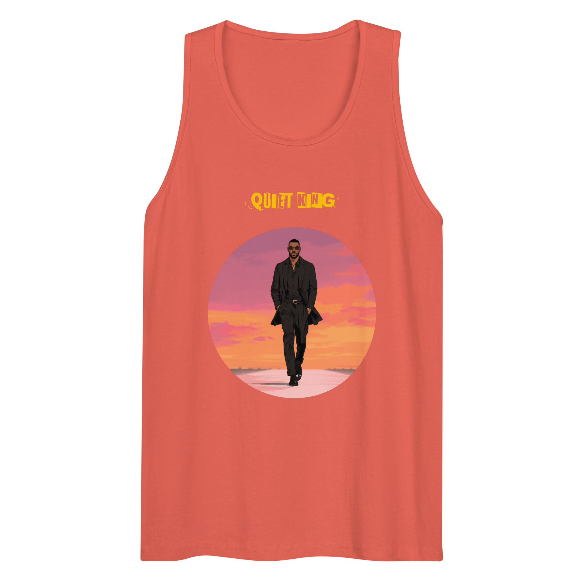 Xantho Philos™ Tank Top in Coral for men, lightweight summer tank top with a vibrant casual tone