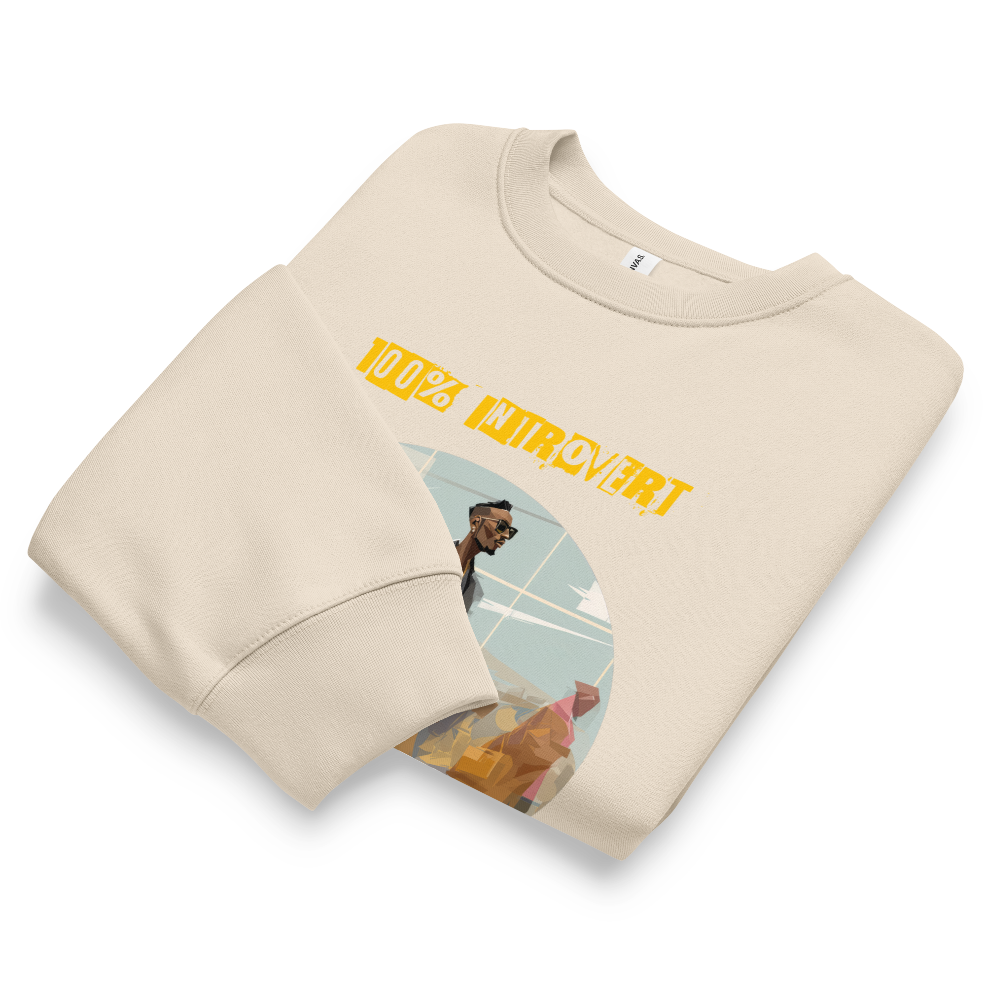IntrovertedAlpha™ Oversized Sweatshirt in Dust for men, soft neutral sweatshirt with a relaxed oversized fit