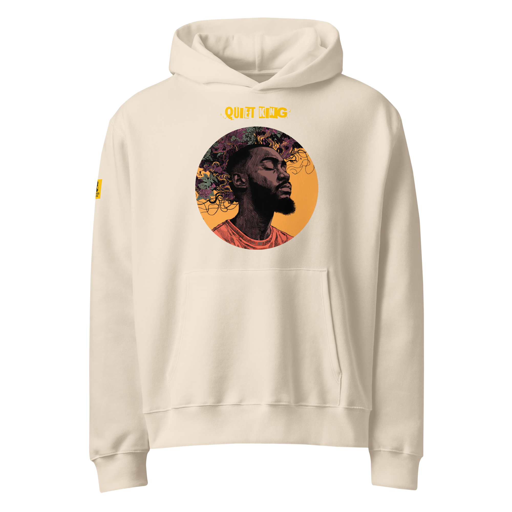 IntrovertedAlpha™ Oversized Hoodie in Dust for men, soft neutral heavyweight hoodie with a relaxed fit