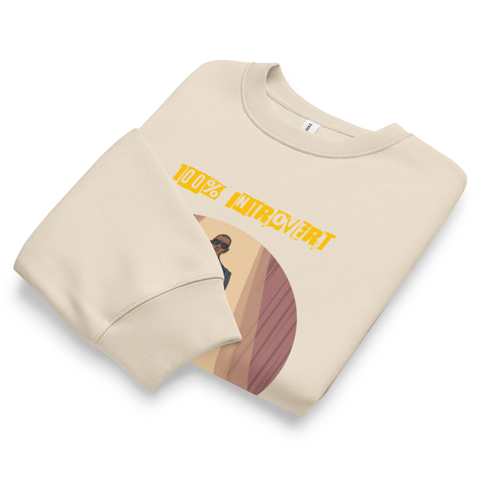 IntrovertedAlpha™ Oversized Sweatshirt in Dust for men, soft neutral sweatshirt with a relaxed oversized fit