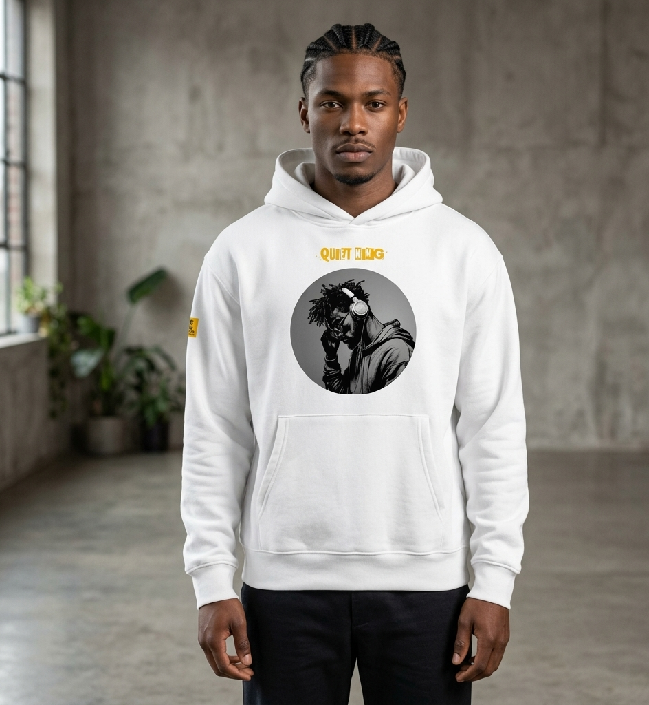 Xantho Philos™ Oversized Hoodie in White for men, crisp minimalist oversized hoodie with premium streetwear appeal