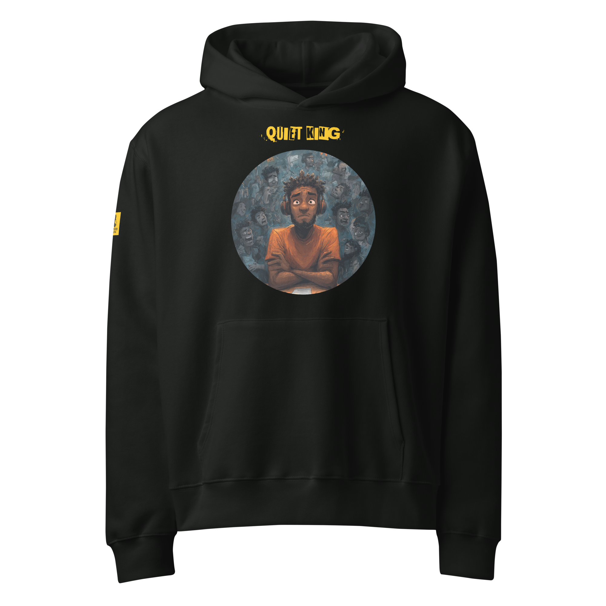 Xantho Philos™ Oversized Hoodie in Vintage Black for men, premium heavyweight streetwear with a relaxed oversized fit