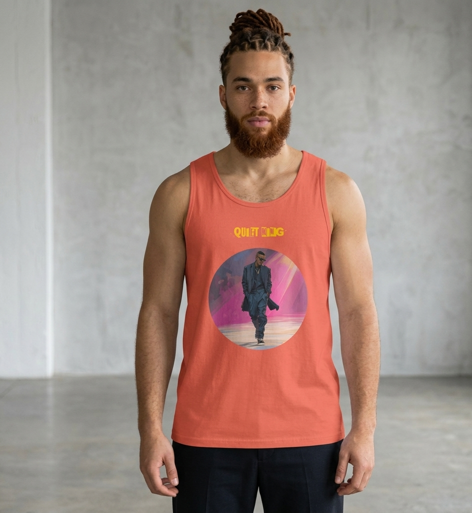 IntrovertedAlpha™ Tank Top in Coral for men, lightweight summer tank top with a vibrant casual tone