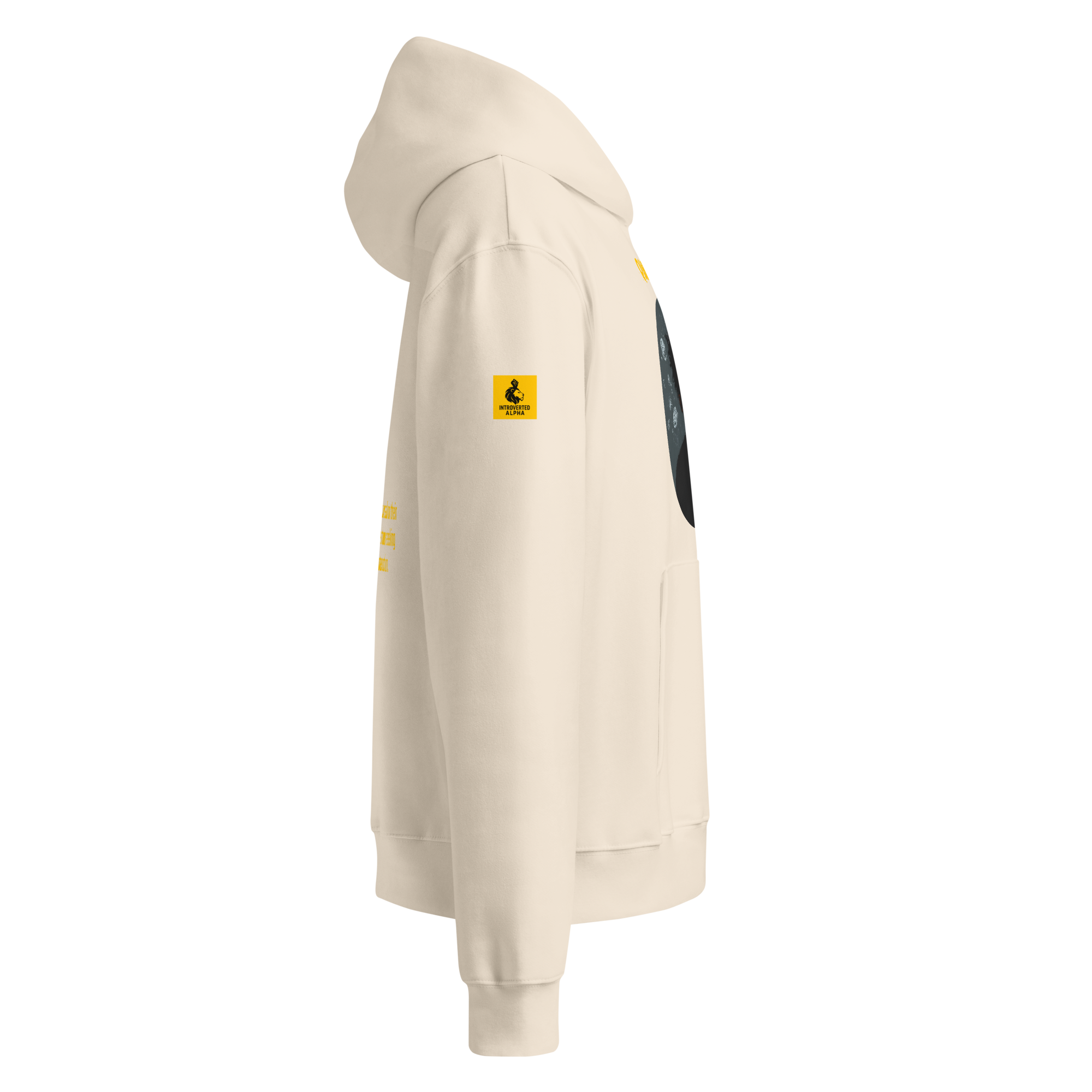 IntrovertedAlpha™ Oversized Hoodie in Dust for men, soft neutral heavyweight hoodie with a relaxed fit