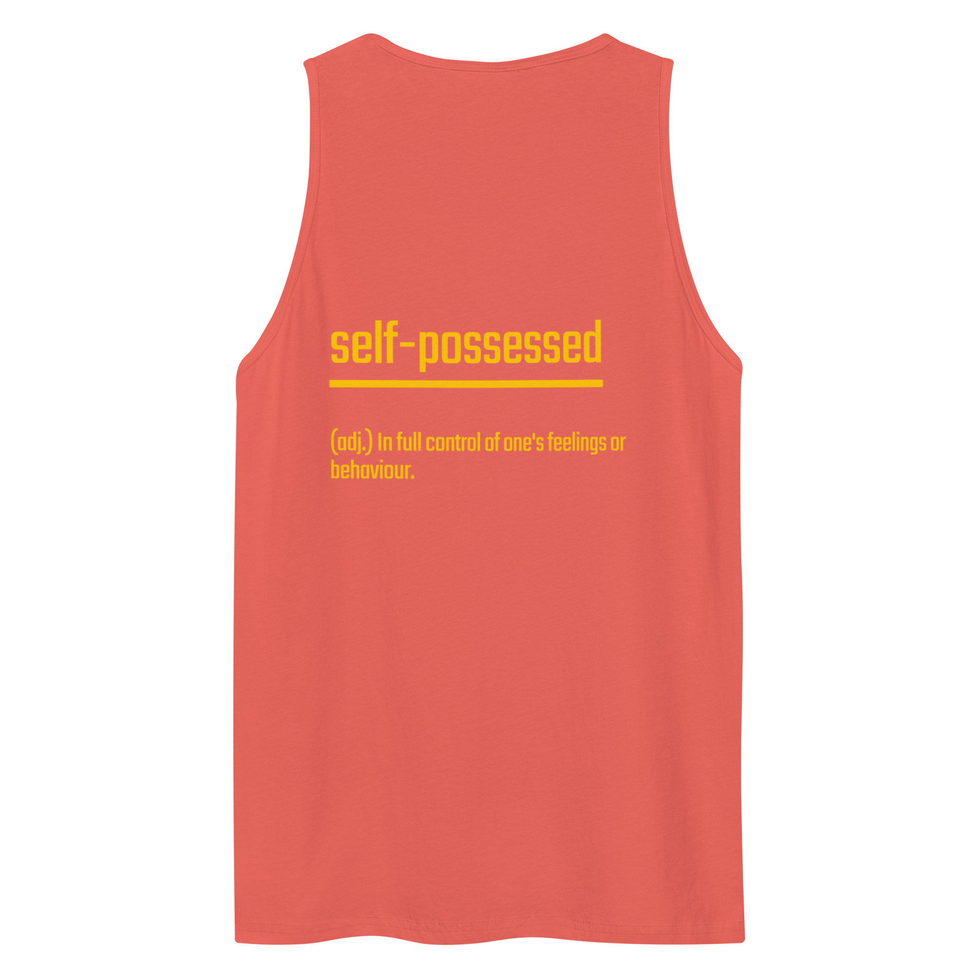 IntrovertedAlpha™ Tank Top in Coral for men, lightweight summer tank top with a vibrant casual tone