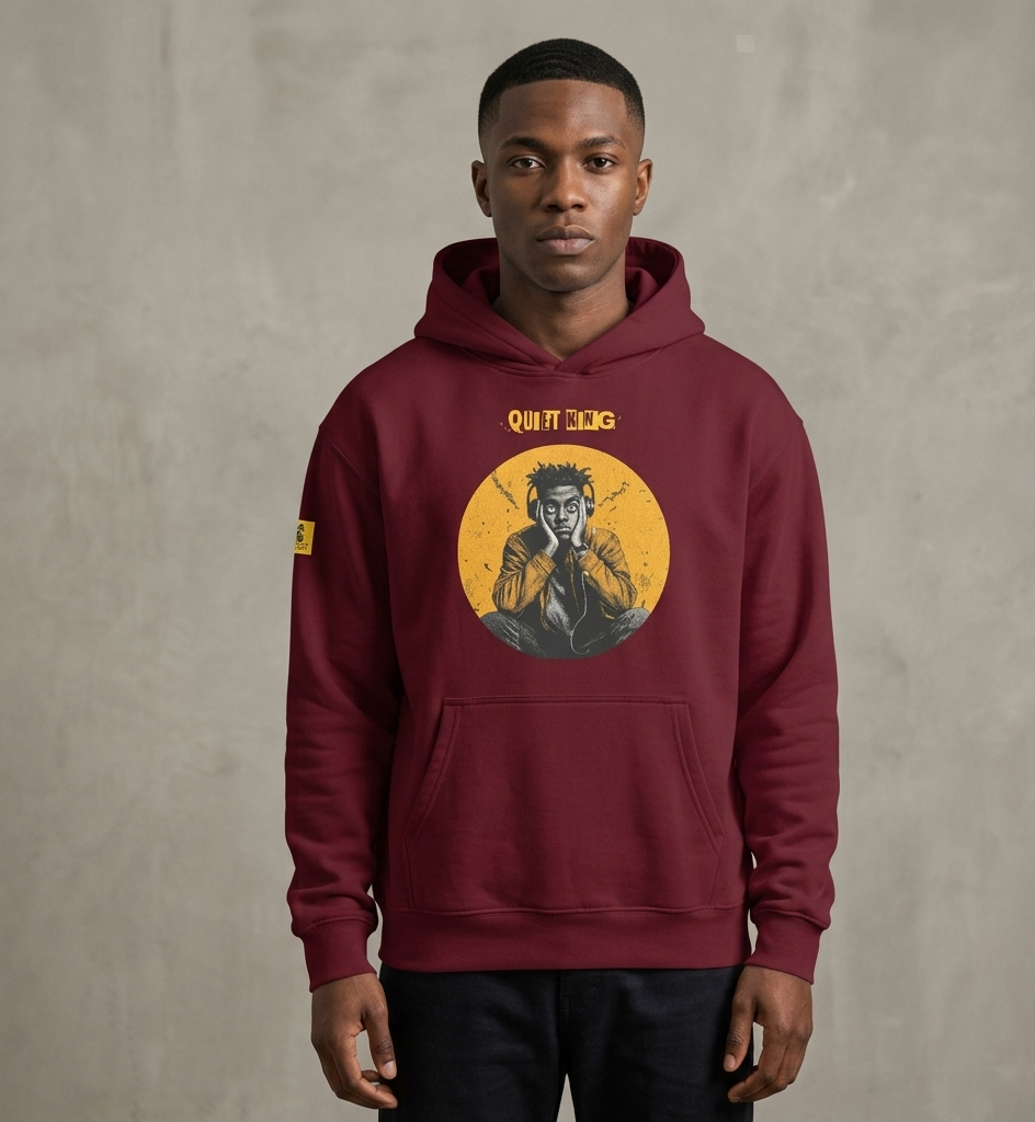 IntrovertedAlpha™ Oversized Hoodie in Maroon for men, premium oversized hoodie with heavyweight comfort