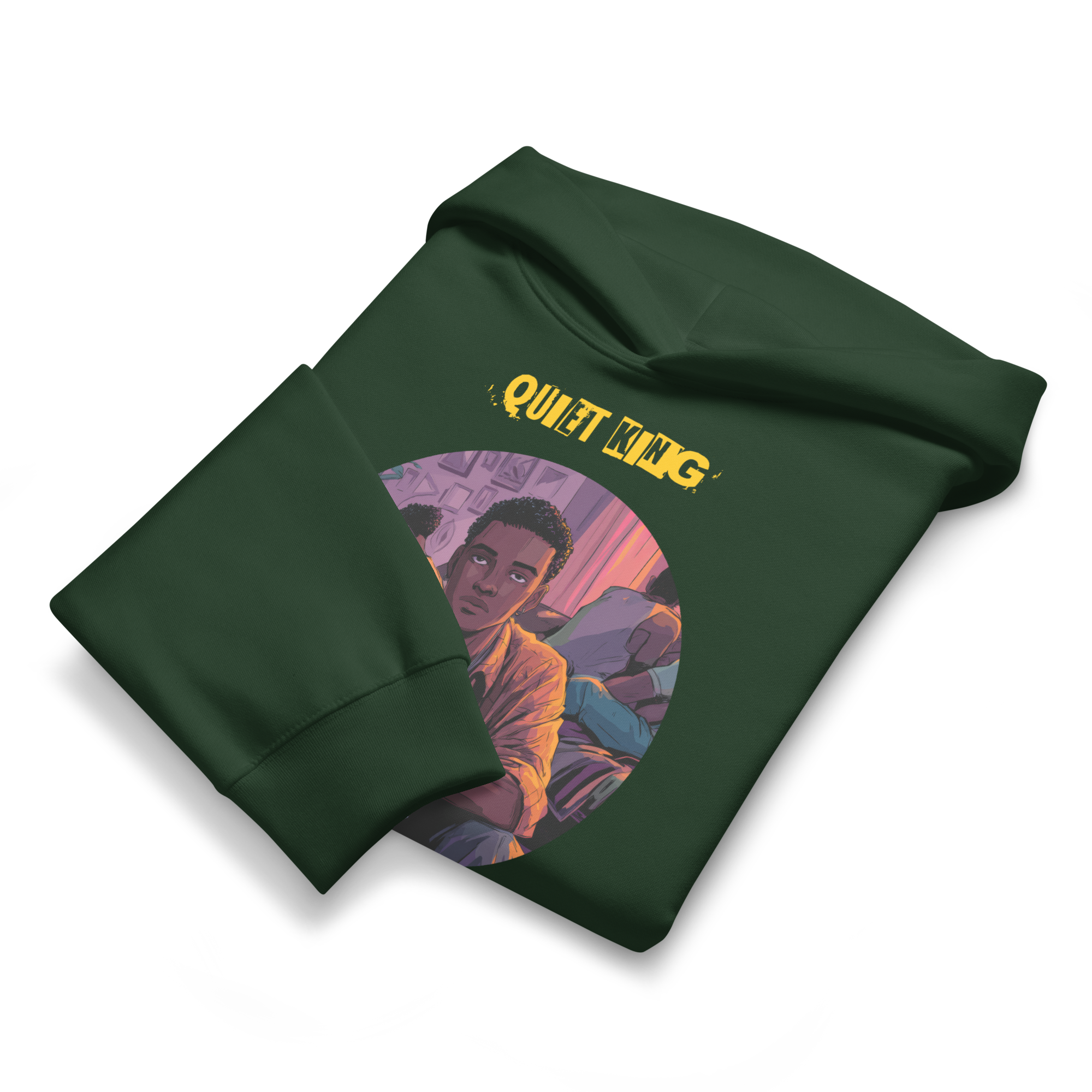 IntrovertedAlpha™ Oversized Hoodie in Forest for men, elevated everyday streetwear with a relaxed oversized fit