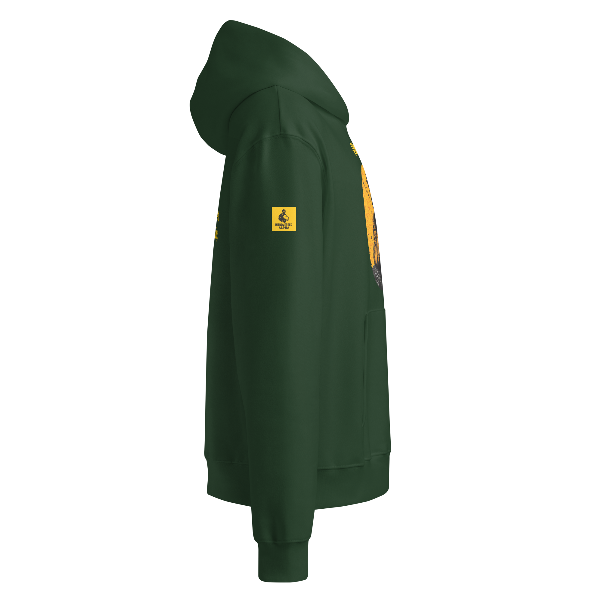 IntrovertedAlpha™ Oversized Hoodie in Forest for men, elevated everyday streetwear with a relaxed oversized fit