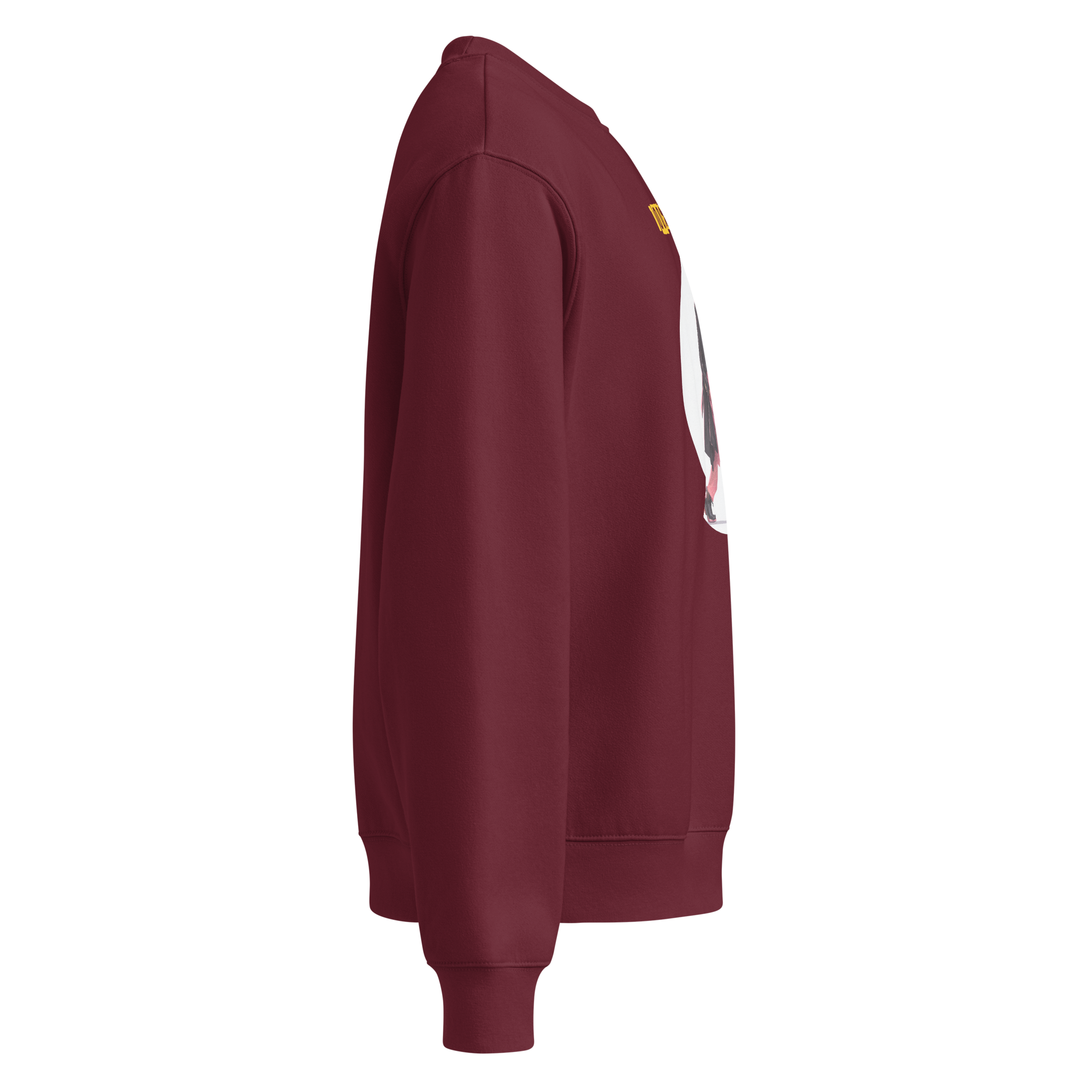 IntrovertedAlpha™ Oversized Sweatshirt in Maroon for men, rich-toned oversized sweatshirt with heavyweight comfort