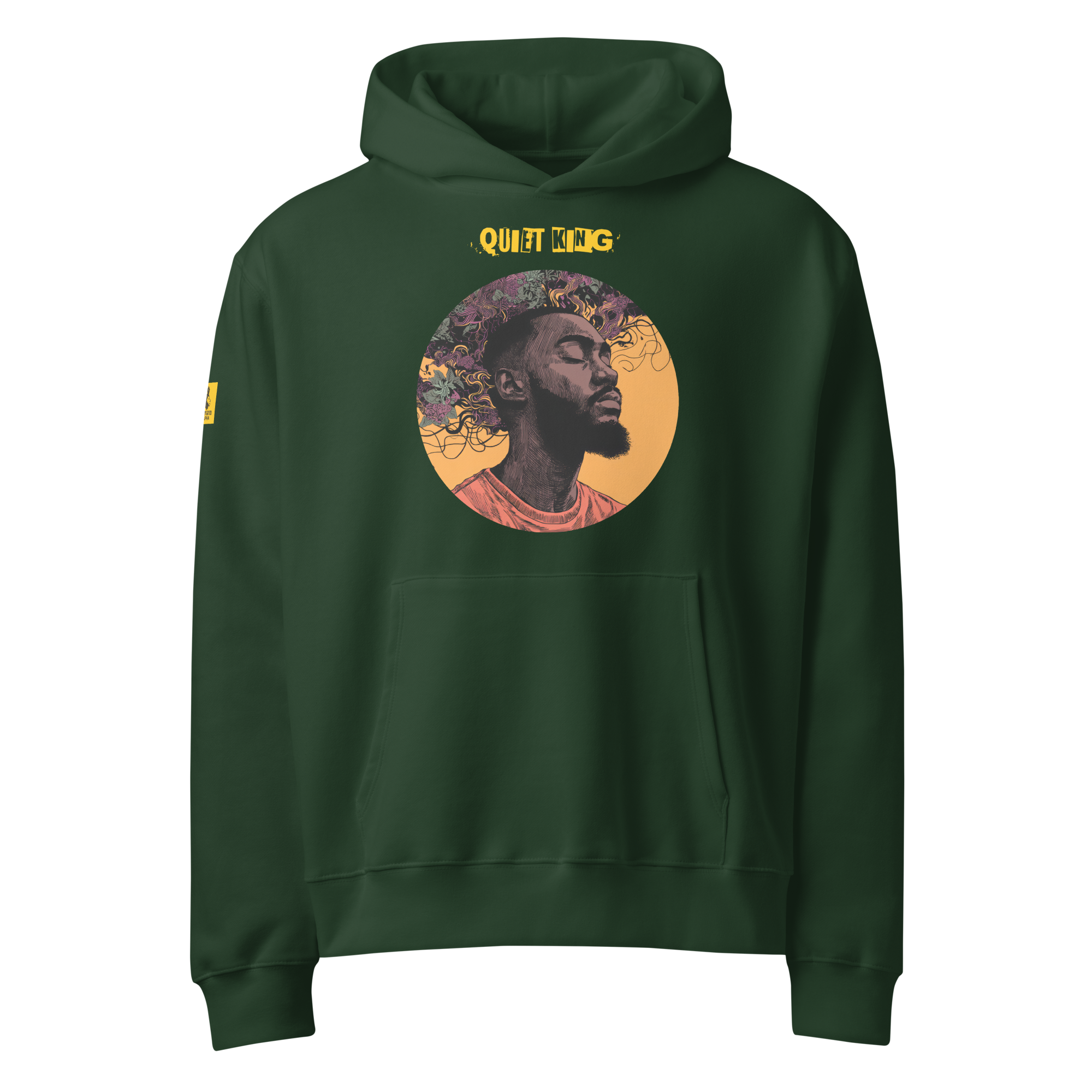 IntrovertedAlpha™ Oversized Hoodie in Forest for men, elevated everyday streetwear with a relaxed oversized fit