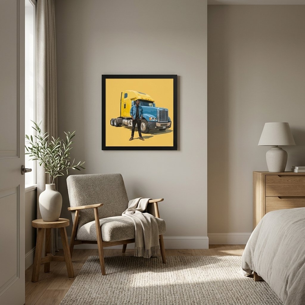 Built for the Long Haul framed wall art displayed in an alternative residential lifestyle interior without people.