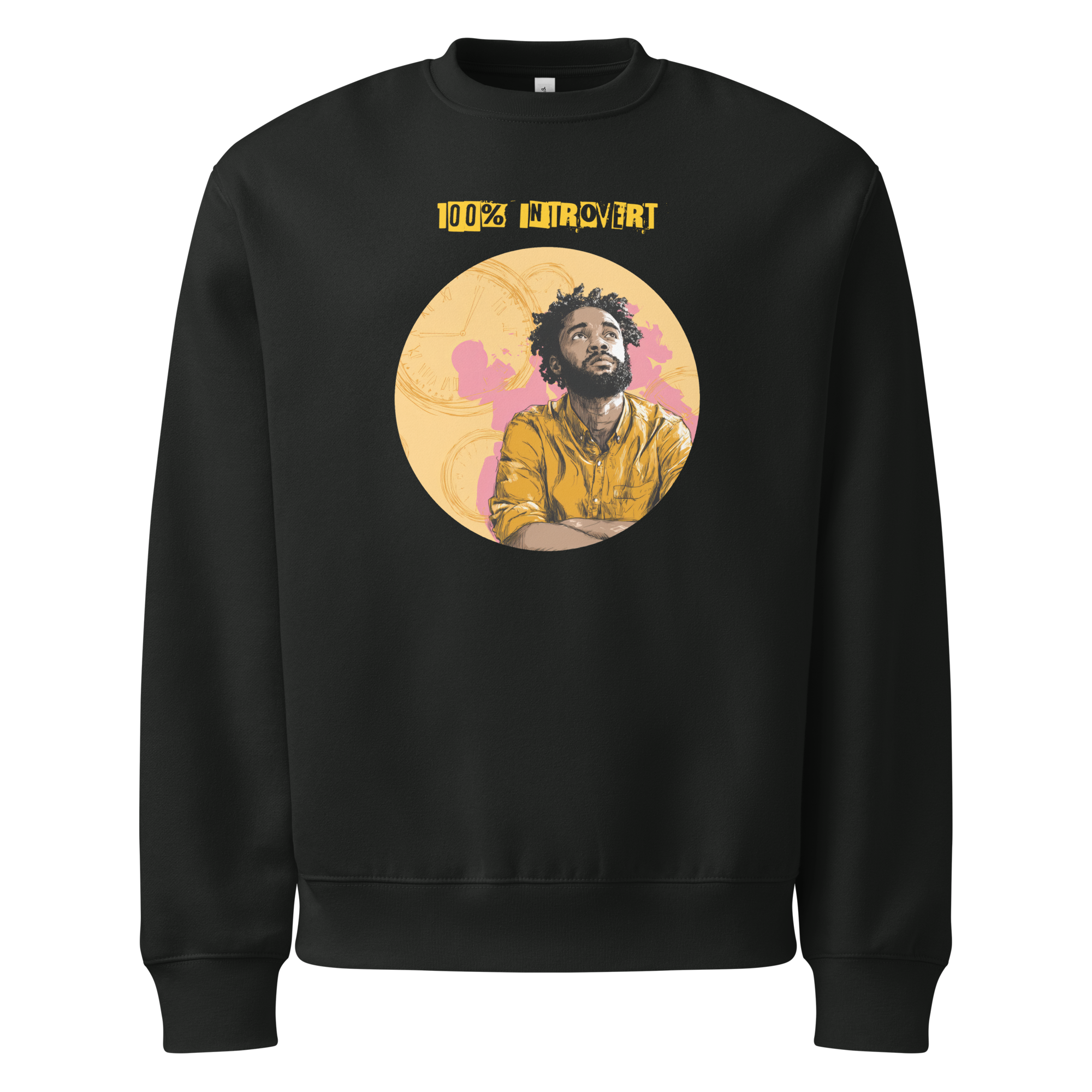 Xantho Philos™ Oversized Sweatshirt in Vintage Black for men, washed heavyweight sweatshirt with a relaxed oversized fit