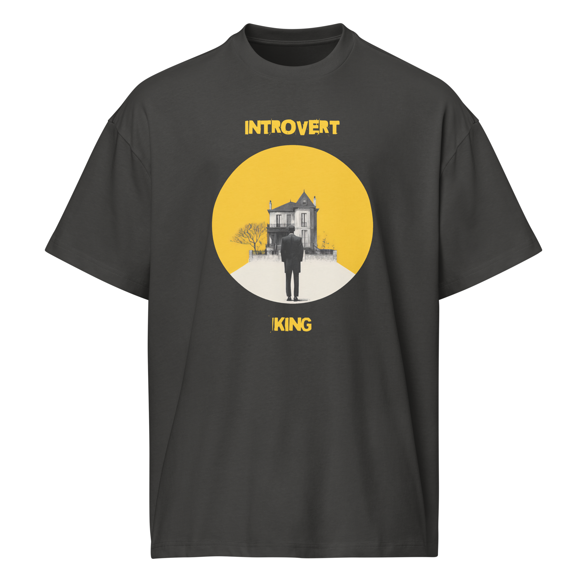 Xantho Philos™ Box Tee in Vintage Black for men, washed boxy T-shirt with a relaxed streetwear silhouette