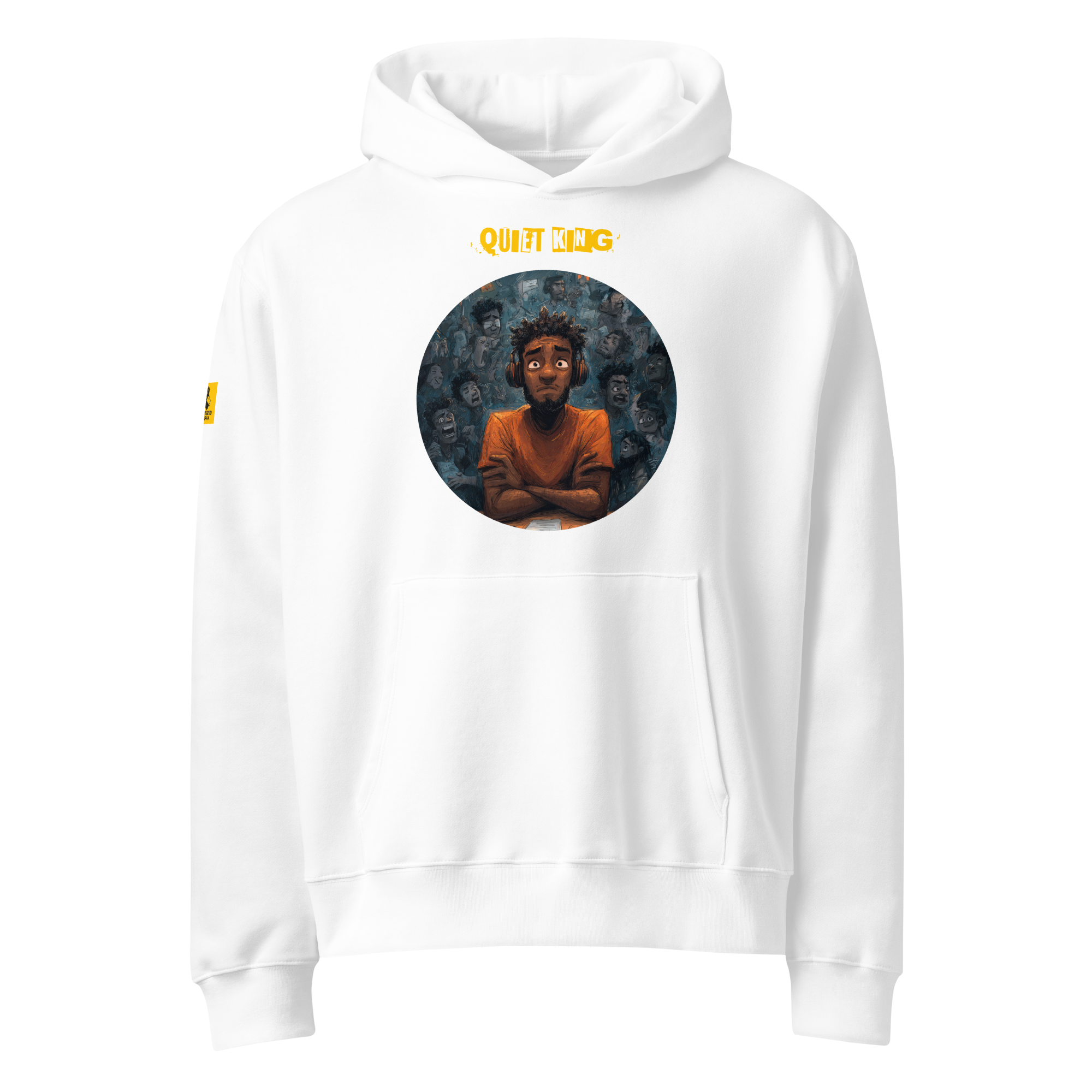 Xantho Philos™ Oversized Hoodie in White for men, crisp minimalist oversized hoodie with premium streetwear appeal