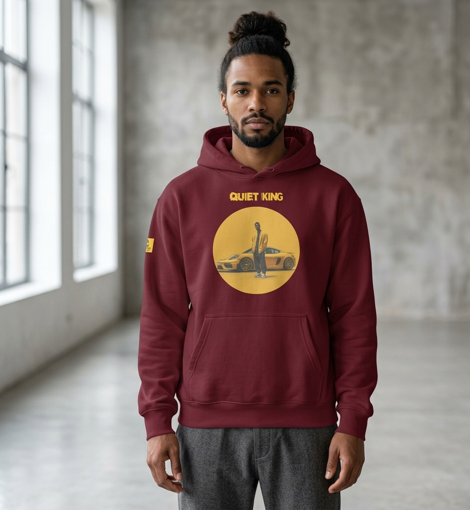 Xantho Philos™ Oversized Hoodie in Maroon for men, premium oversized hoodie with heavyweight comfort