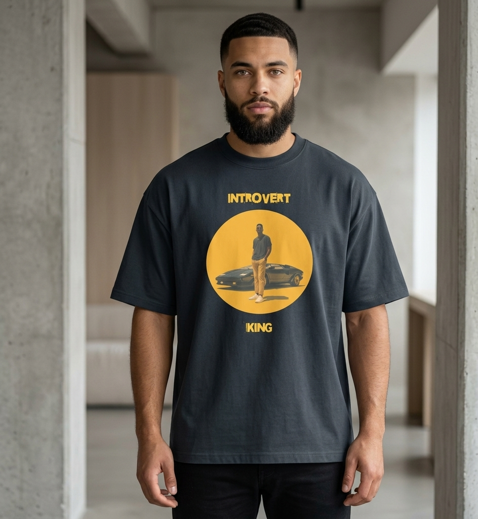 Xantho Philos™ Box Tee in Navy Blazer for men, structured oversized T-shirt with premium streetwear style