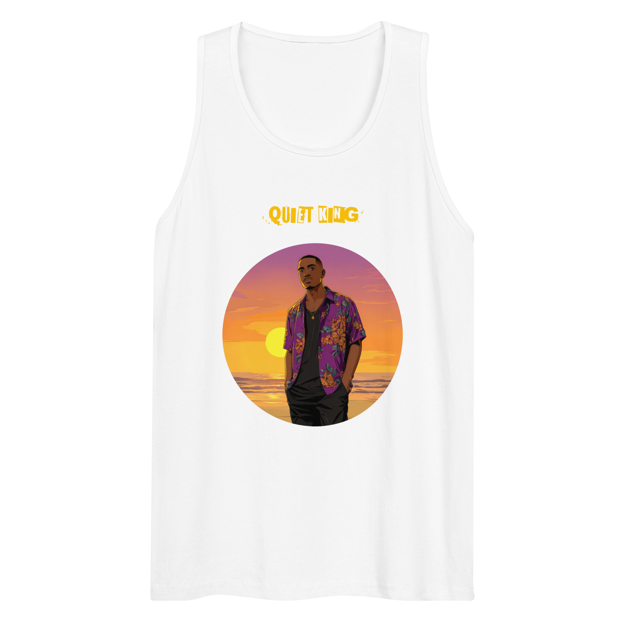 IntrovertedAlpha™ Tank Top in White for men, crisp minimalist tank top with a breathable everyday fit