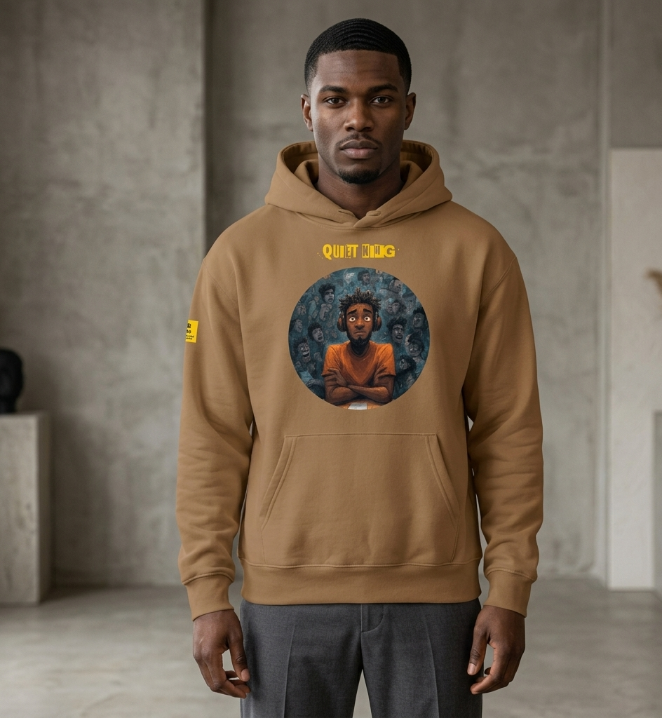 Xantho Philos™ Oversized Hoodie in Vintage Brown for men, premium oversized streetwear with a warm neutral tone
