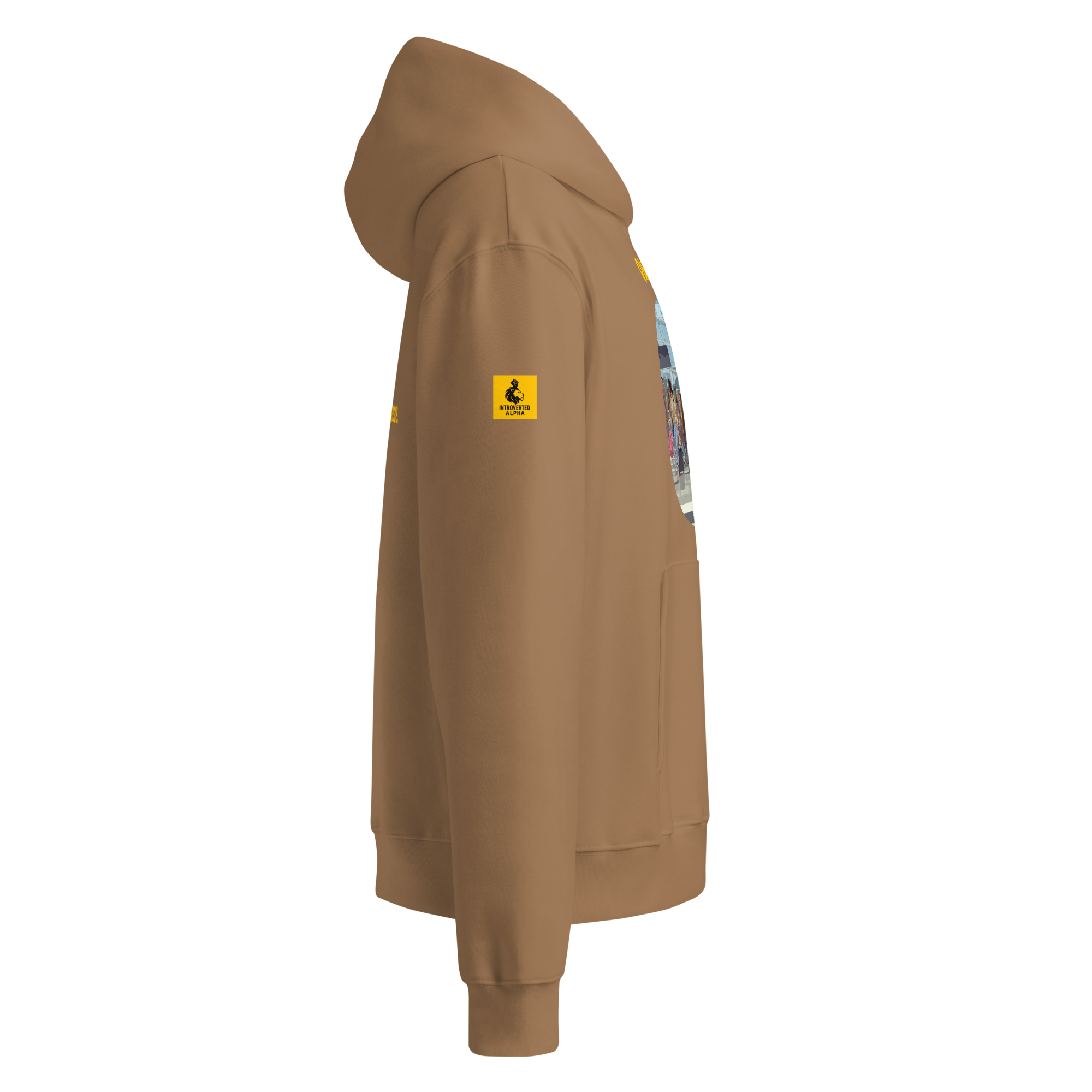 IntrovertedAlpha™ Oversized Hoodie in Vintage Black for men, premium heavyweight streetwear with a relaxed oversized fit