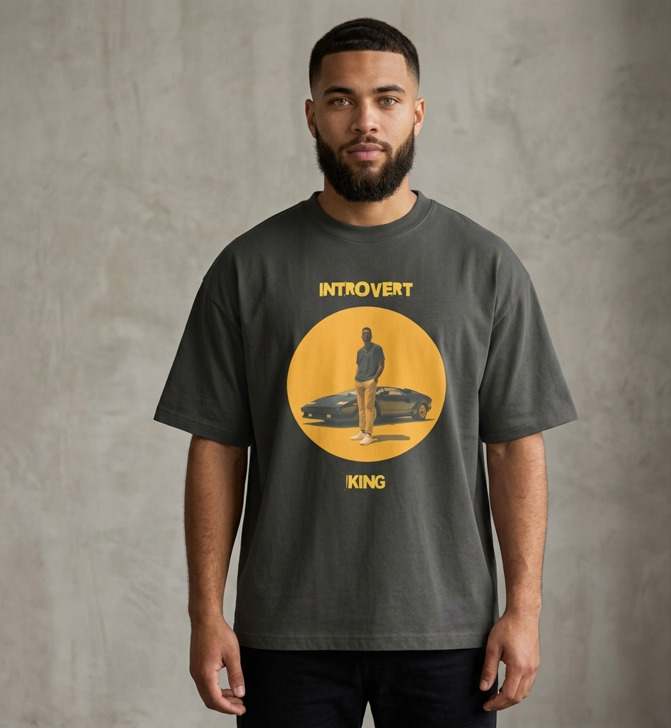 Xantho Philos™ Box Tee in Vintage Black for men, washed boxy T-shirt with a relaxed streetwear silhouette