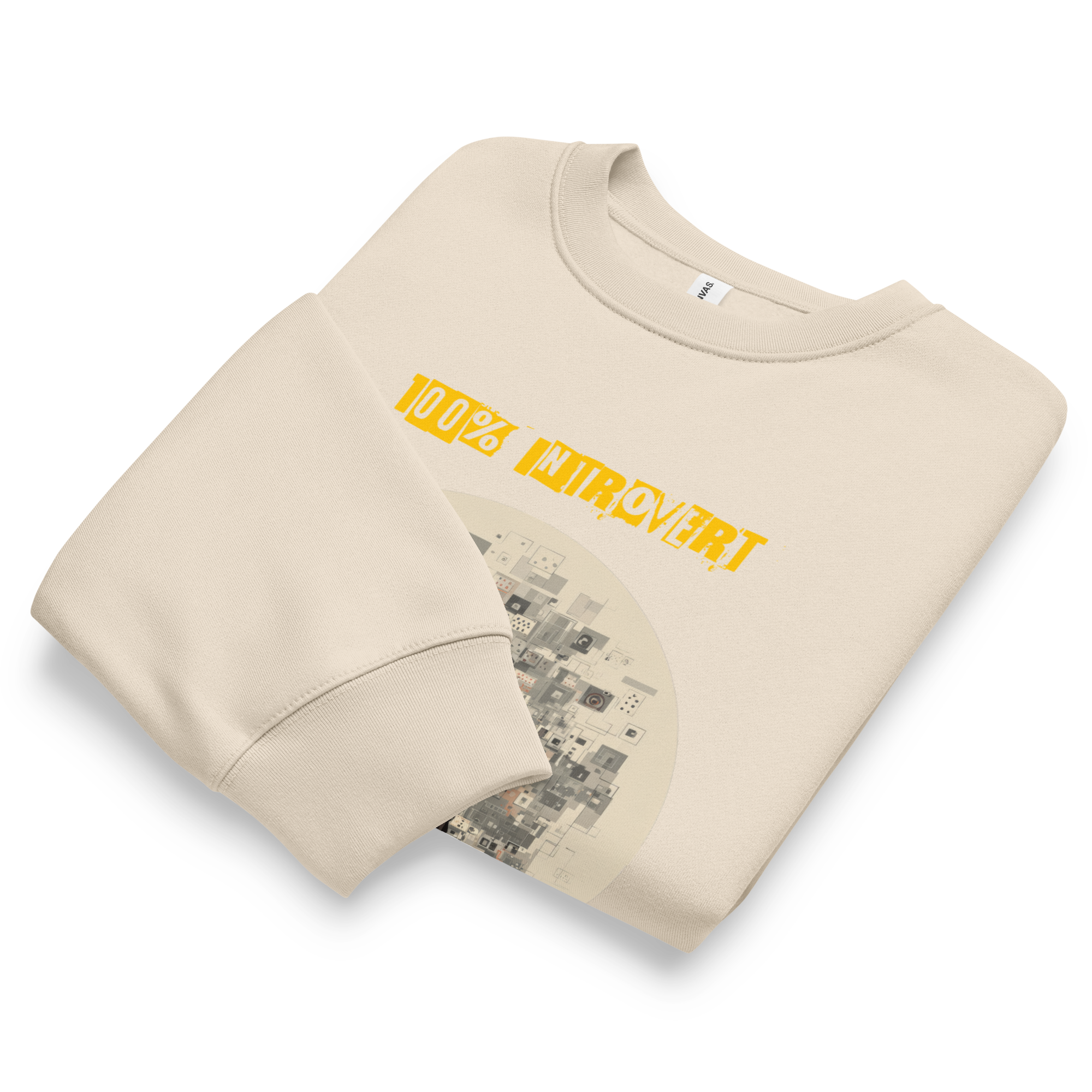 IntrovertedAlpha™ Oversized Sweatshirt in Dust for men, soft neutral sweatshirt with a relaxed oversized fit