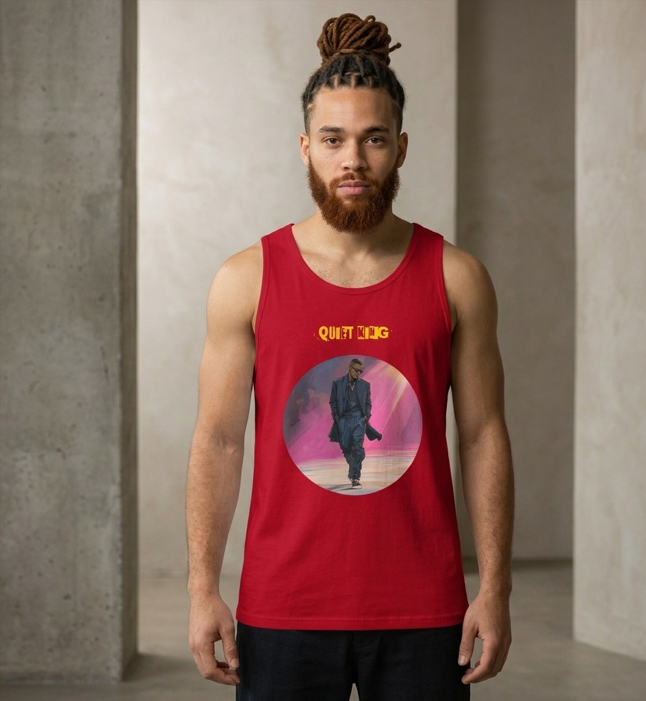IntrovertedAlpha™ Tank Top in Red for men, bold premium tank top with lightweight streetwear style
