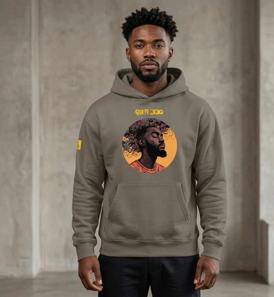 IntrovertedAlpha™ Oversized Hoodie in Asphalt for men, clean minimalist hoodie with premium heavyweight comfort