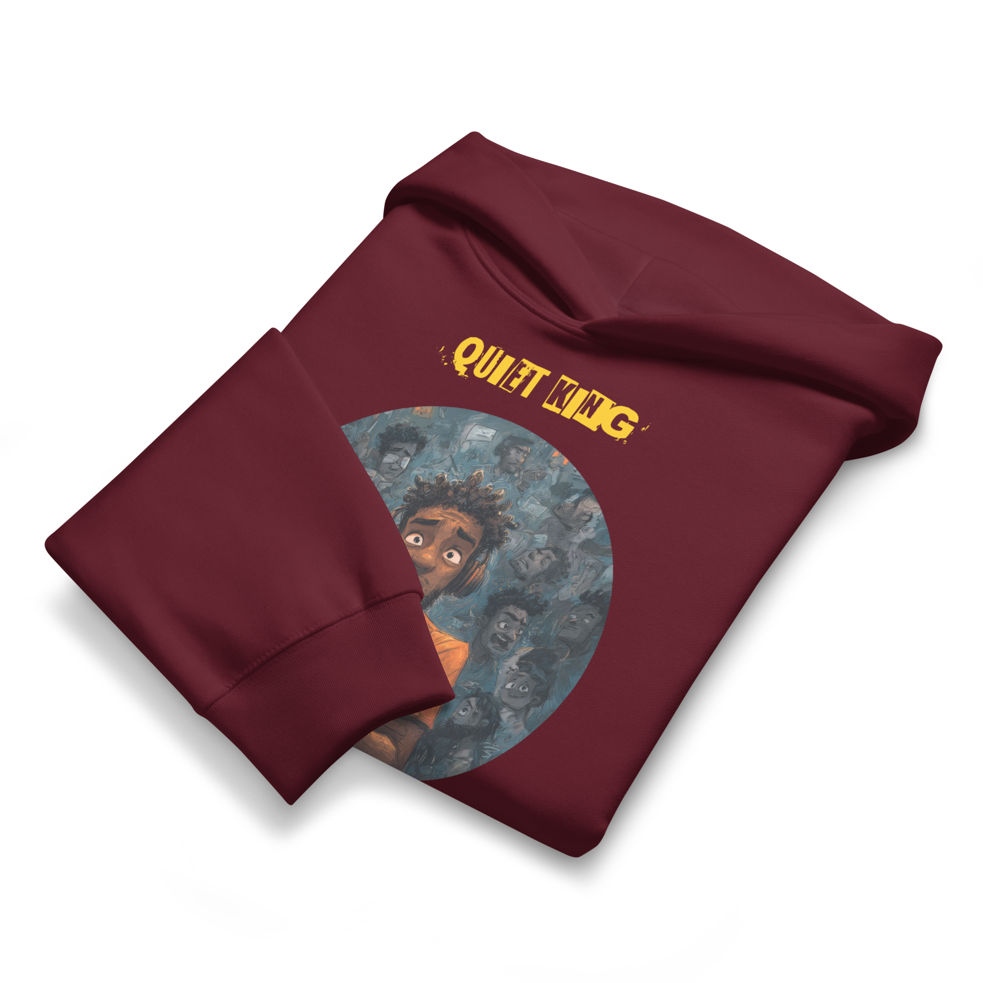 Xantho Philos™ Oversized Hoodie in Maroon for men, premium oversized hoodie with heavyweight comfort