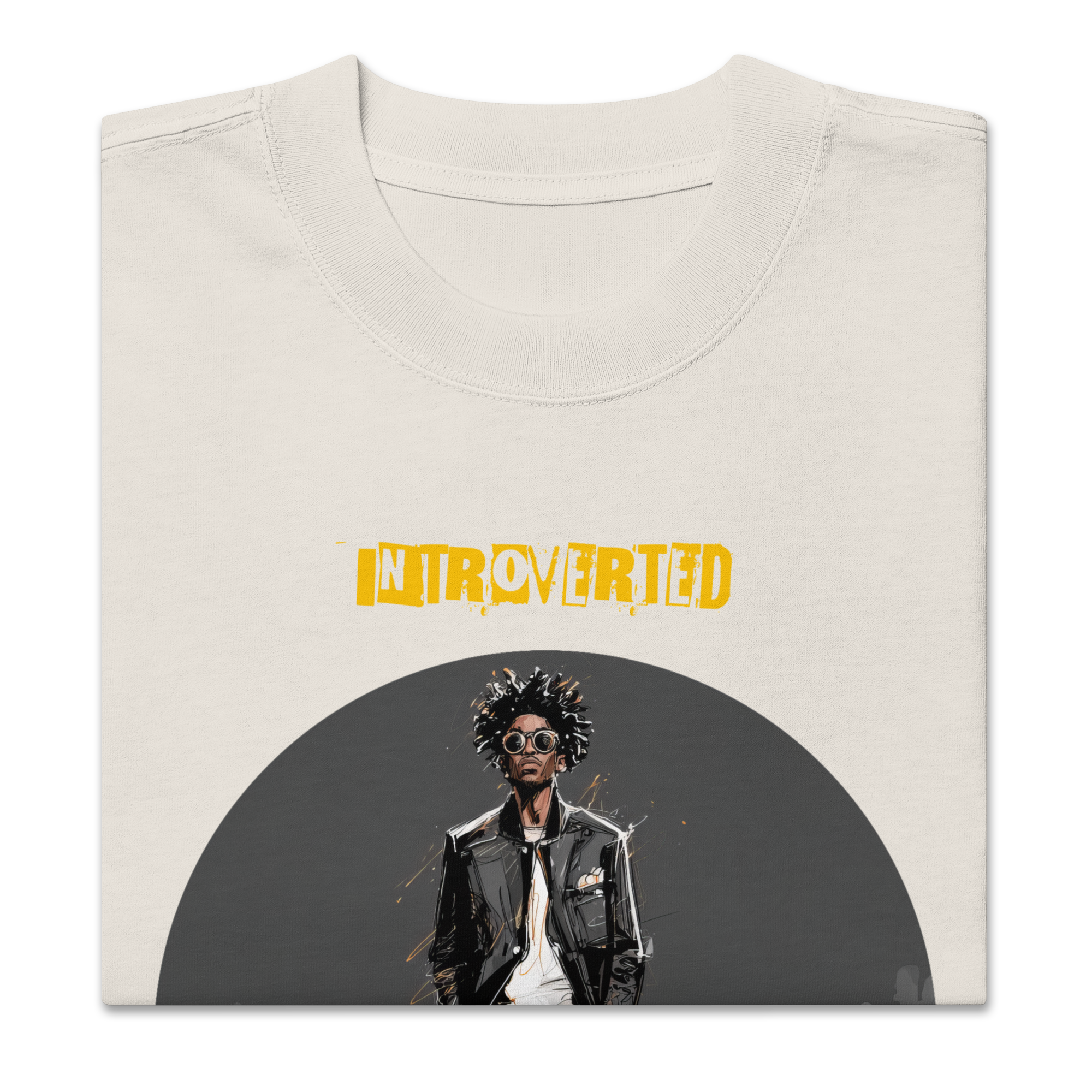 Xantho Philos™ Oversized Faded T-Shirt in Faded Bone for men, soft neutral oversized T-shirt with a minimalist streetwear feel