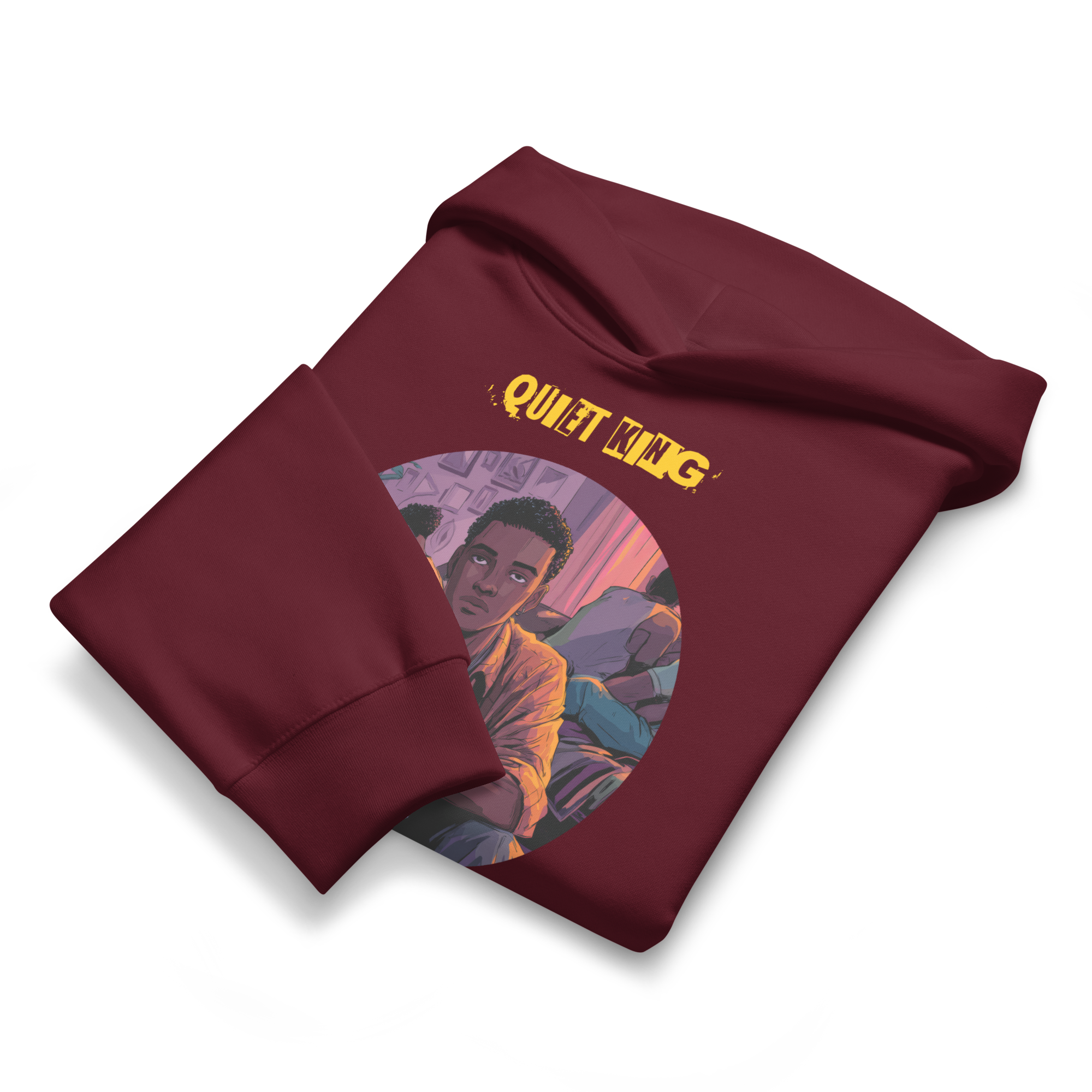 IntrovertedAlpha™ Oversized Hoodie in Maroon for men, premium oversized hoodie with heavyweight comfort