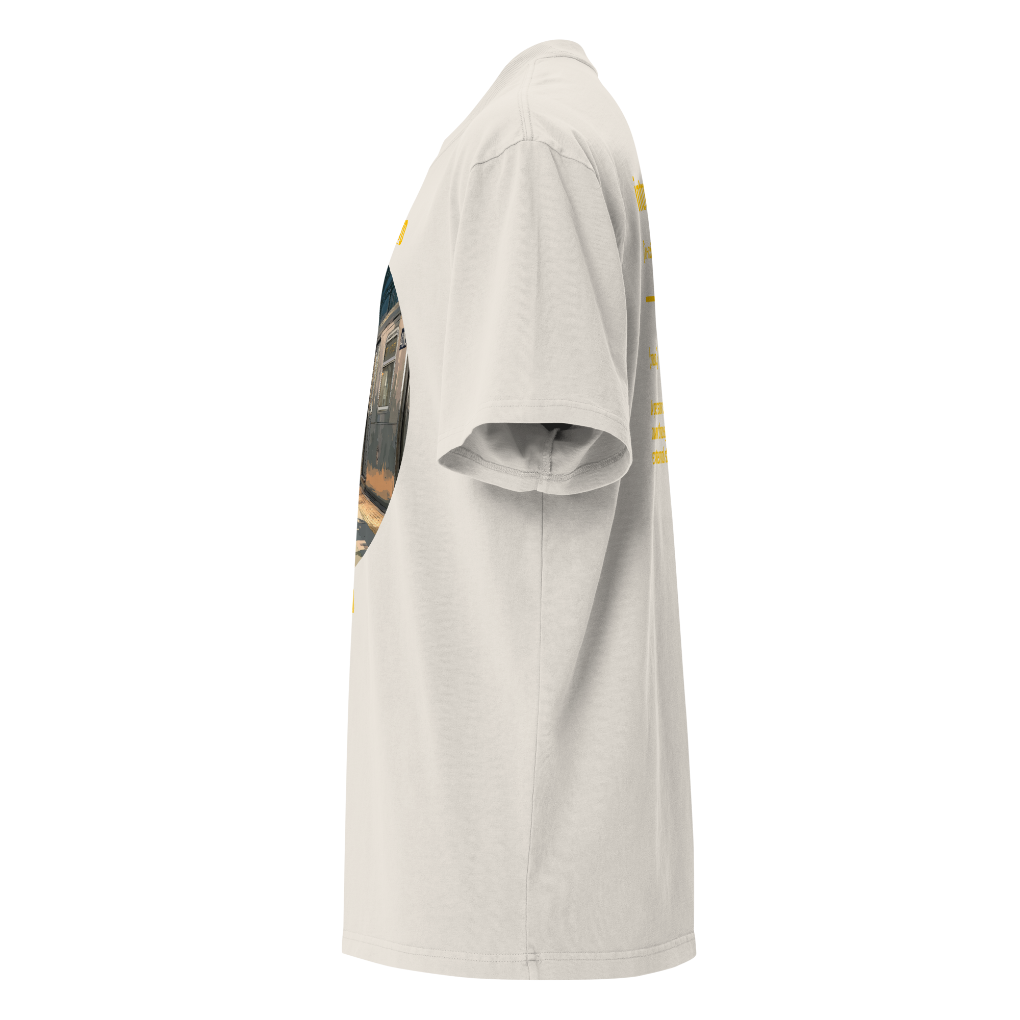 IntrovertedAlpha™ Oversized Faded T-Shirt in Faded Bone for men, soft neutral oversized T-shirt with a minimalist streetwear feel