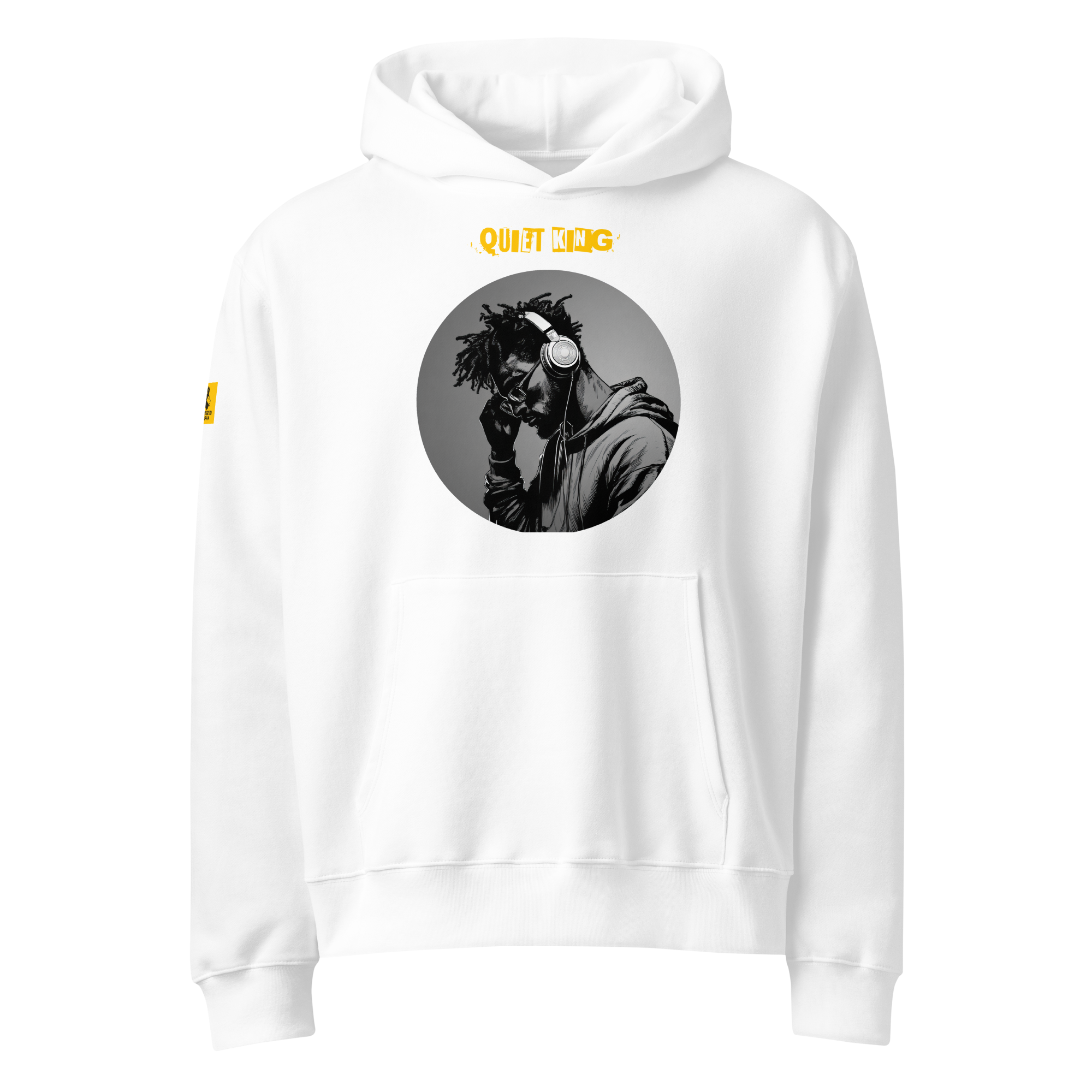 Xantho Philos™ Oversized Hoodie in White for men, crisp minimalist oversized hoodie with premium streetwear appeal
