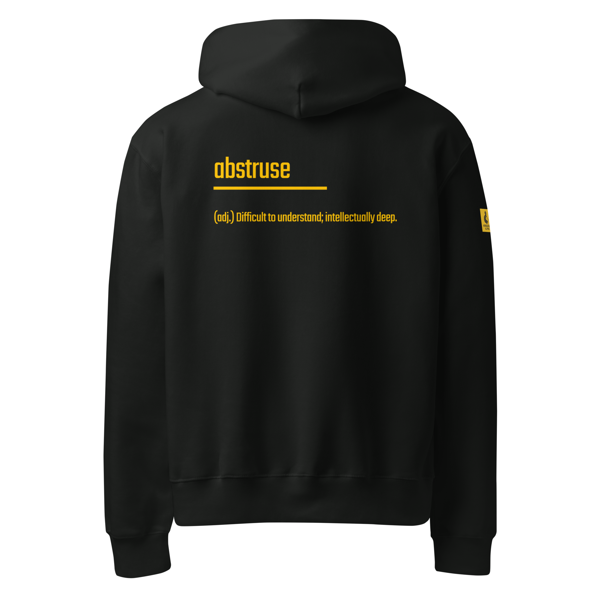 Xantho Philos™ Oversized Hoodie in Vintage Black for men, premium heavyweight streetwear with a relaxed oversized fit